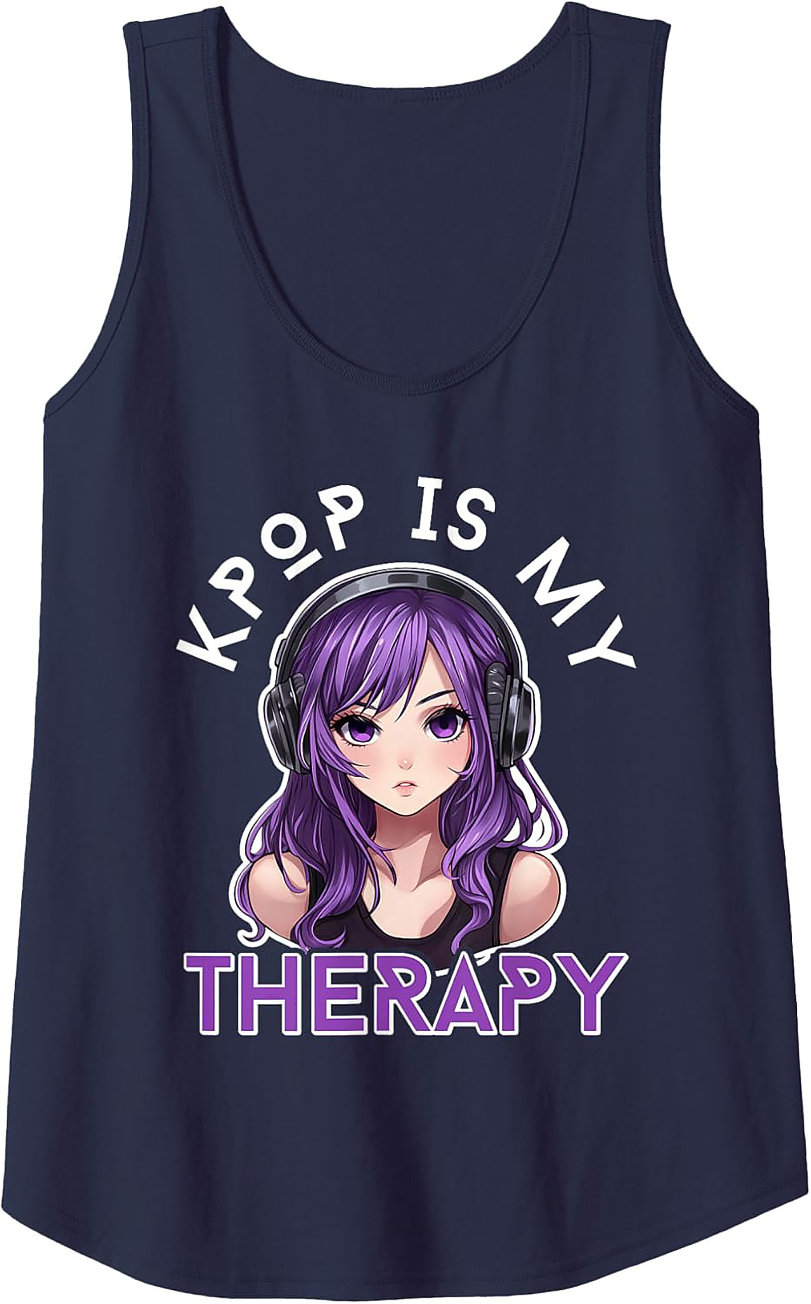 K-Pop Is My Therapy Graphic Tank | Anime Sleeveless Shirt