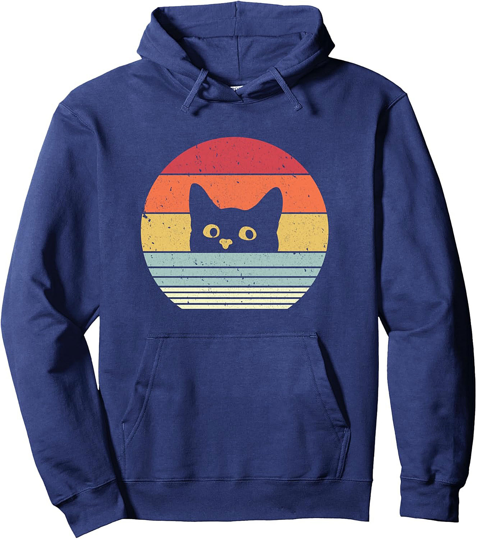 Retro Cat Lover Pullover Hoodie Vintage Graphic