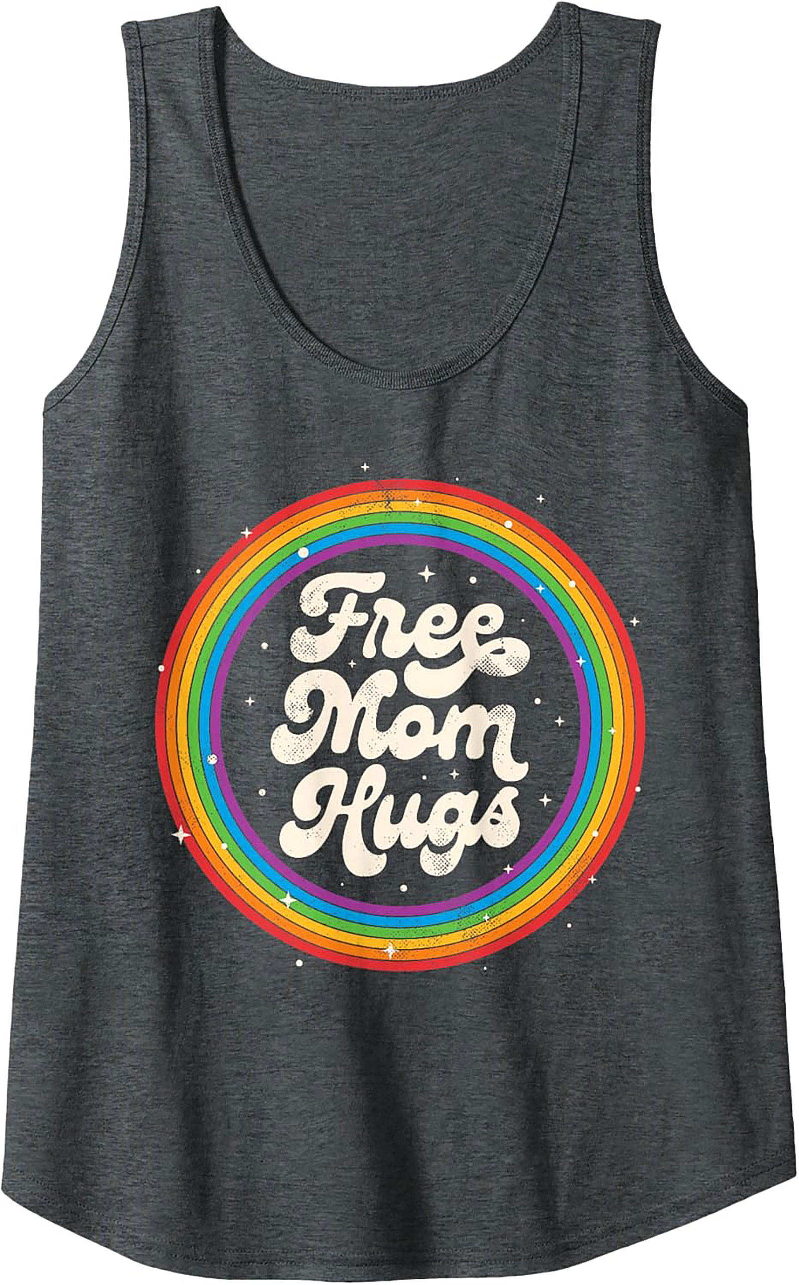 Free Mom Hugs Graphic Tank Vintage Rainbow Sleeveless Shirt