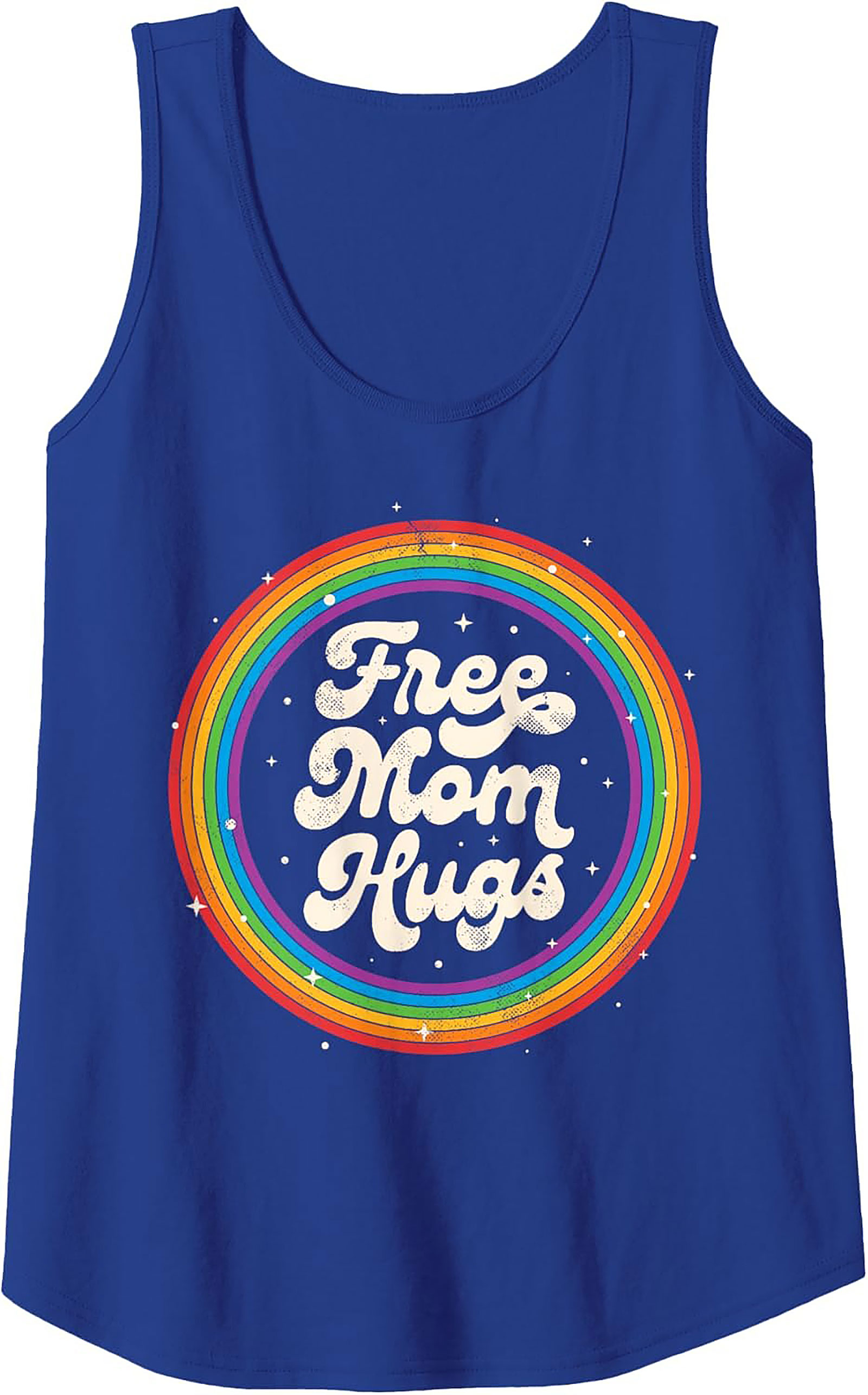 Free Mom Hugs Graphic Tank Vintage Rainbow Sleeveless Shirt