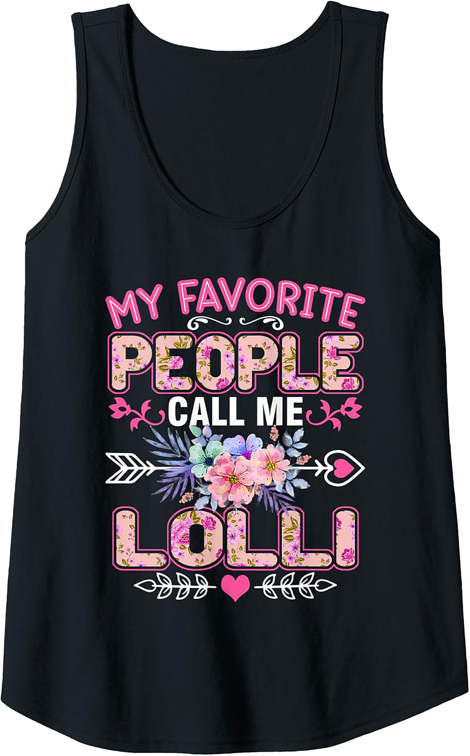 Lolli Graphic Tank Top Floral Sleeveless Shirt Gift