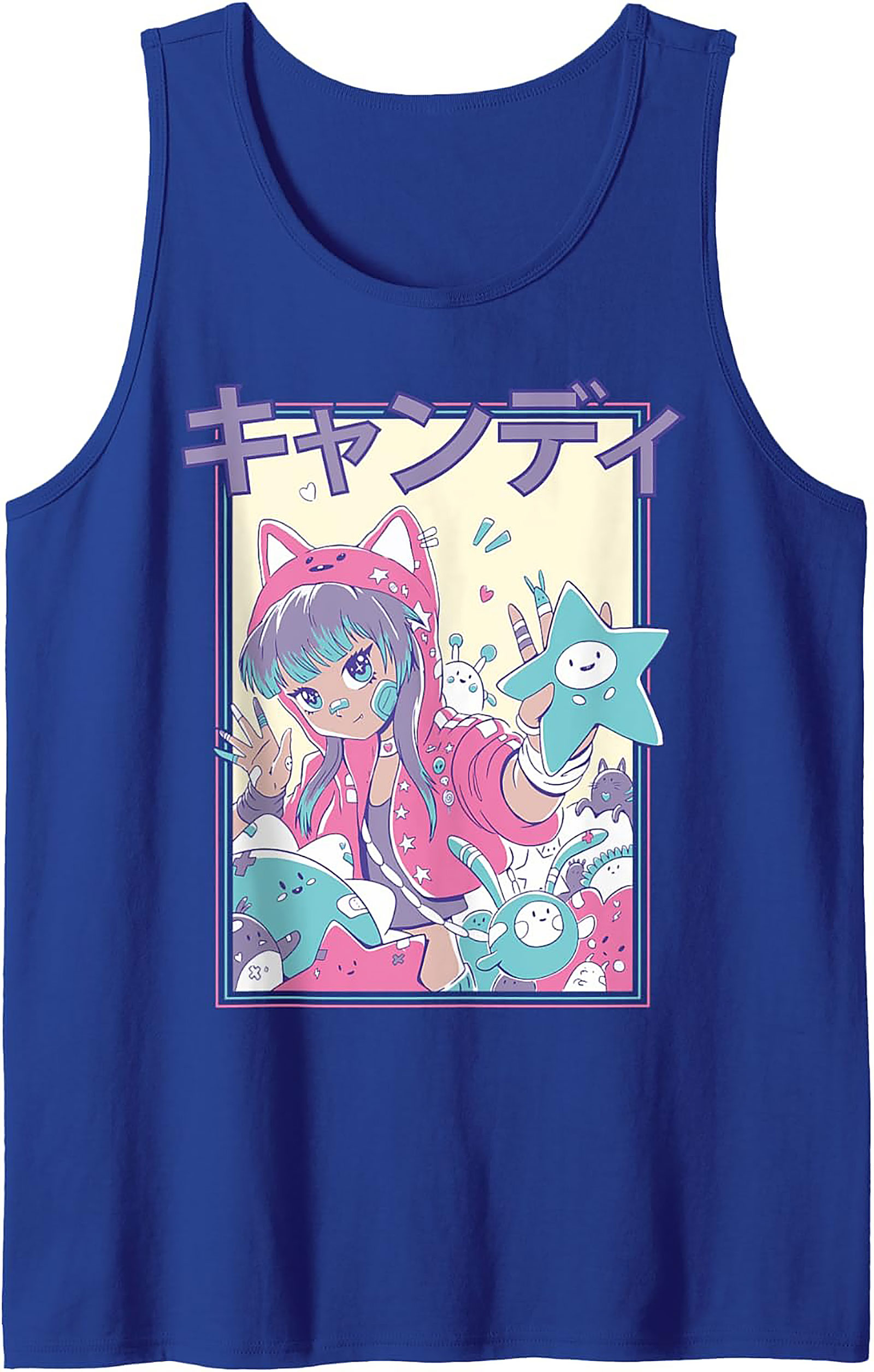 Kawaii Anime Tank Top | Pastel Cat Girl Graphic Tee