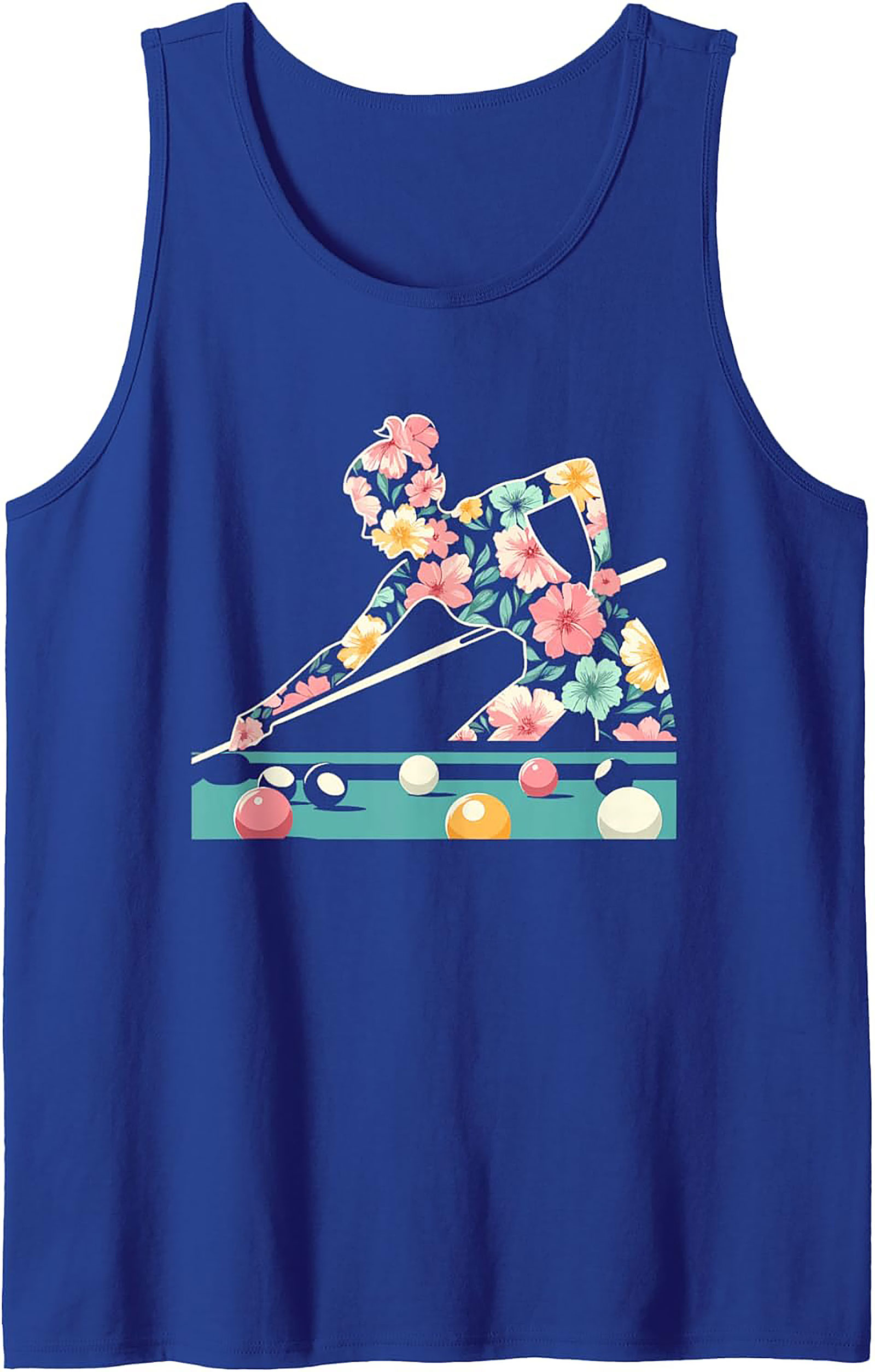 Floral Pool Player Graphic Tank Breathable Unisex Sleeveless Shirt