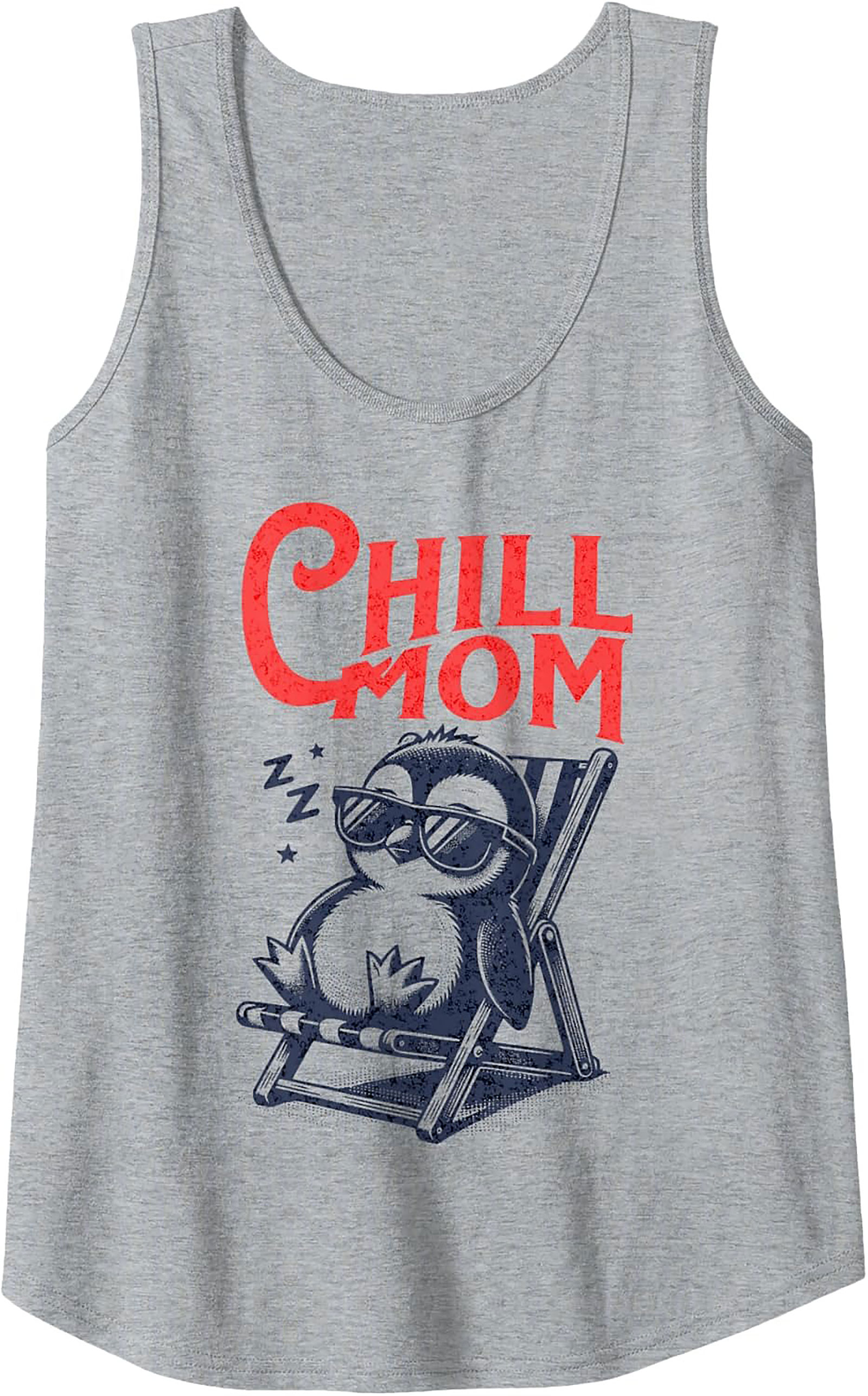 Chill Mom Graphic Tank Relaxed Penguin Sleeveless Shirt