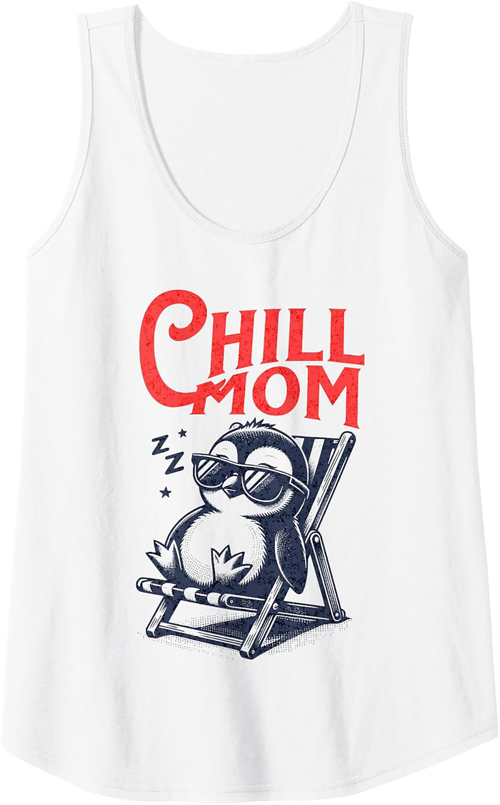 Chill Mom Graphic Tank Relaxed Penguin Sleeveless Shirt