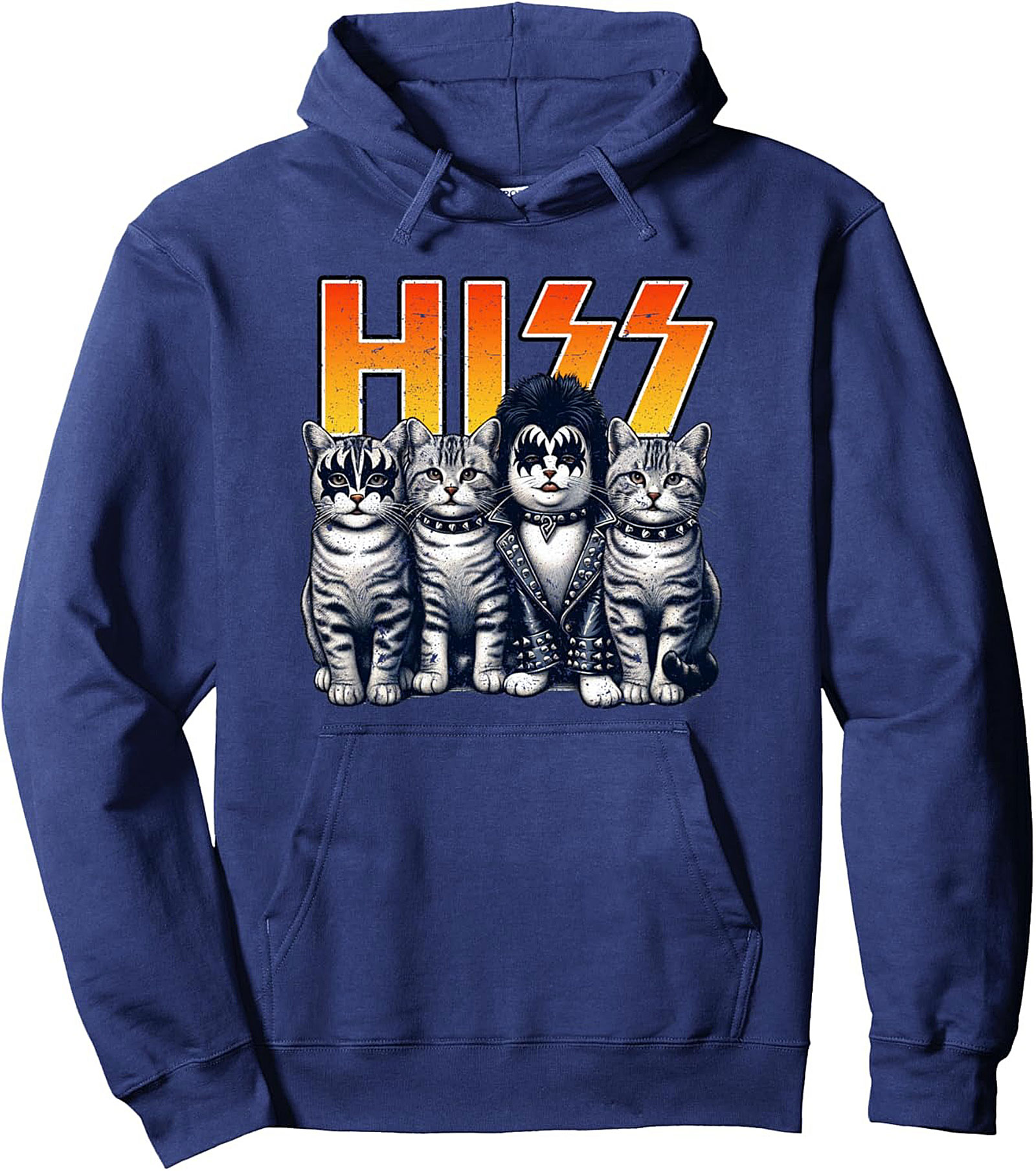 KISS Cat Parody Hoodie HISS Band Pullover Gift Idea