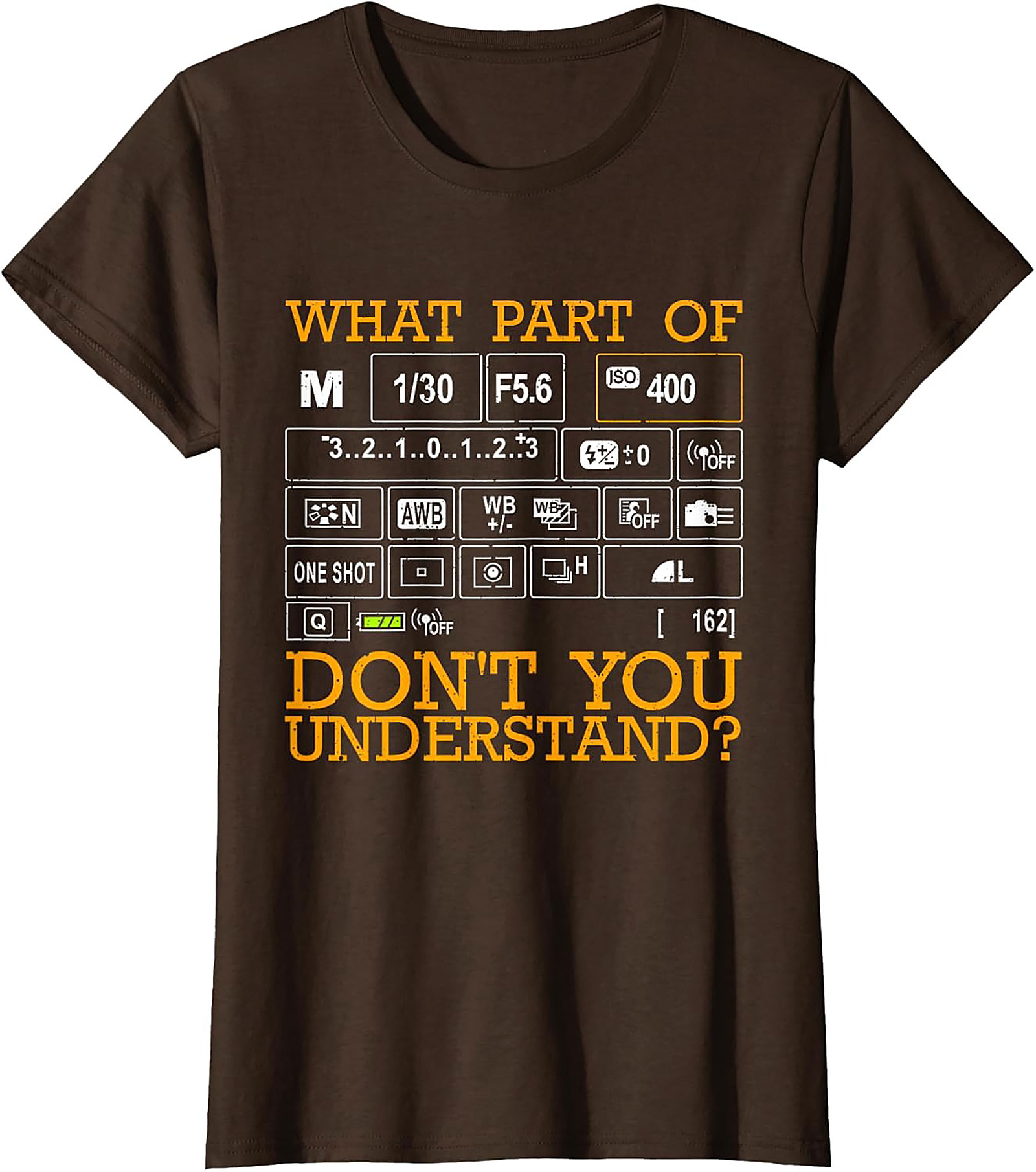 Manual Camera Settings Photography Graphic Tee | Funny Shirt