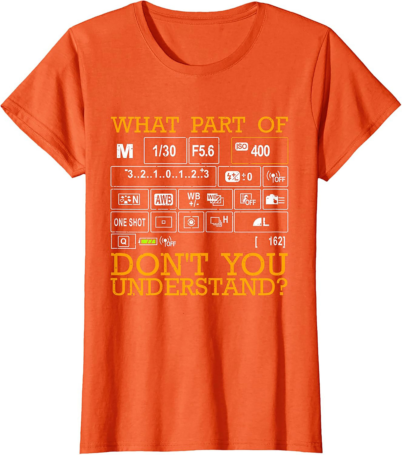 Manual Camera Settings Photography Graphic Tee | Funny Shirt