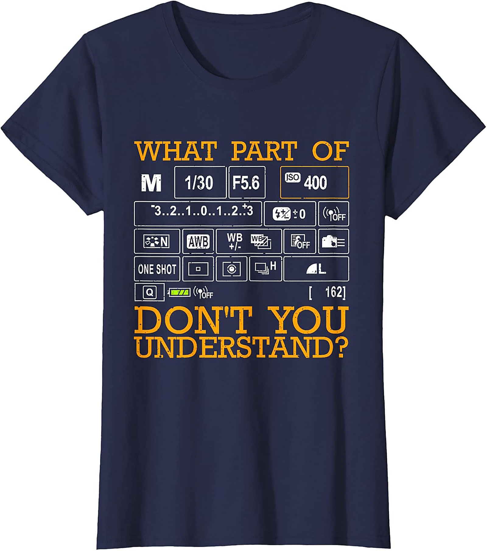 Manual Camera Settings Photography Graphic Tee | Funny Shirt