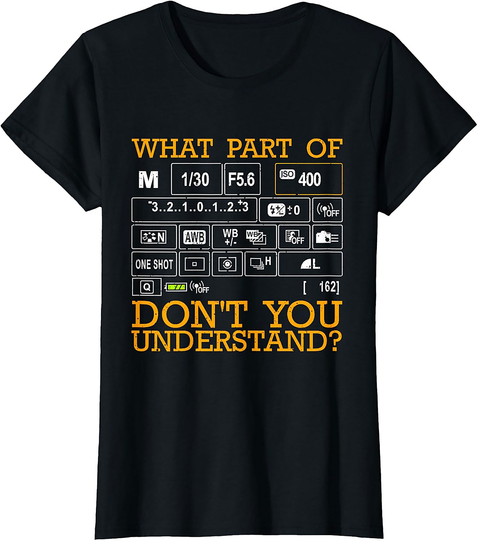 Manual Camera Settings Photography Graphic Tee | Funny Shirt