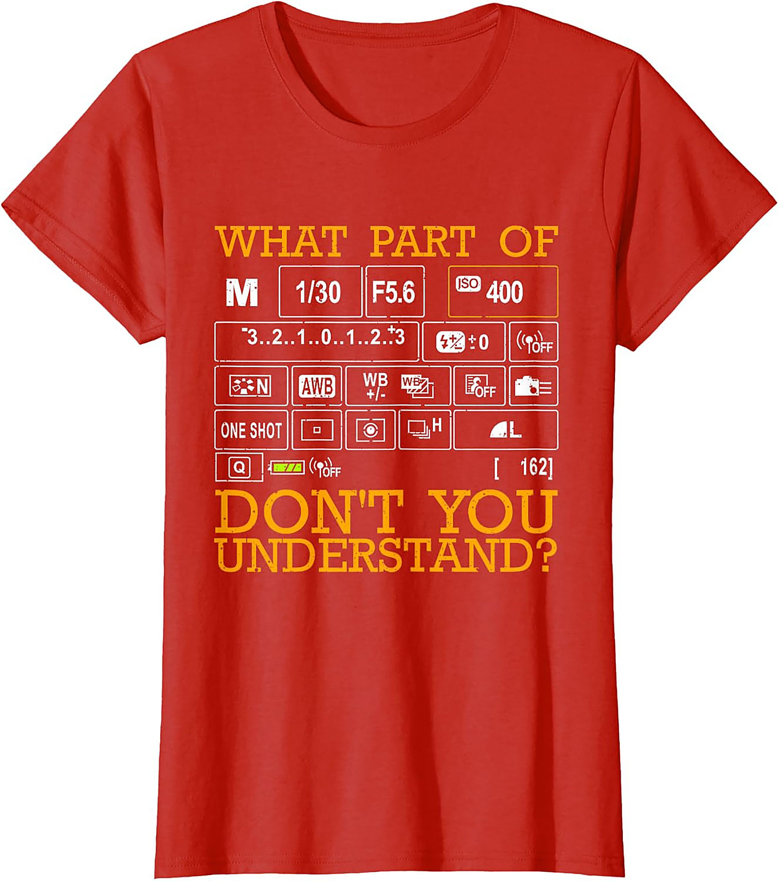 Manual Camera Settings Photography Graphic Tee | Funny Shirt