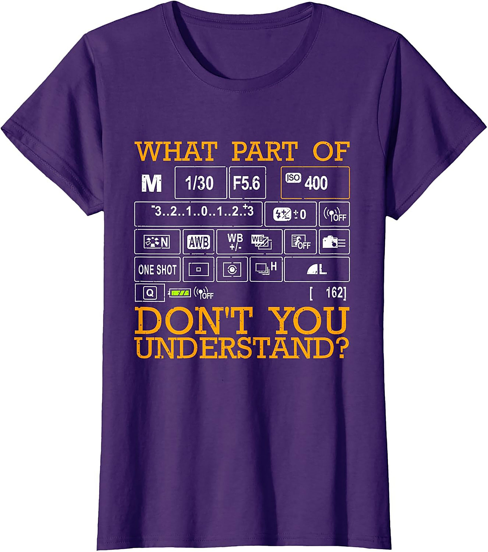 Manual Camera Settings Photography Graphic Tee | Funny Shirt