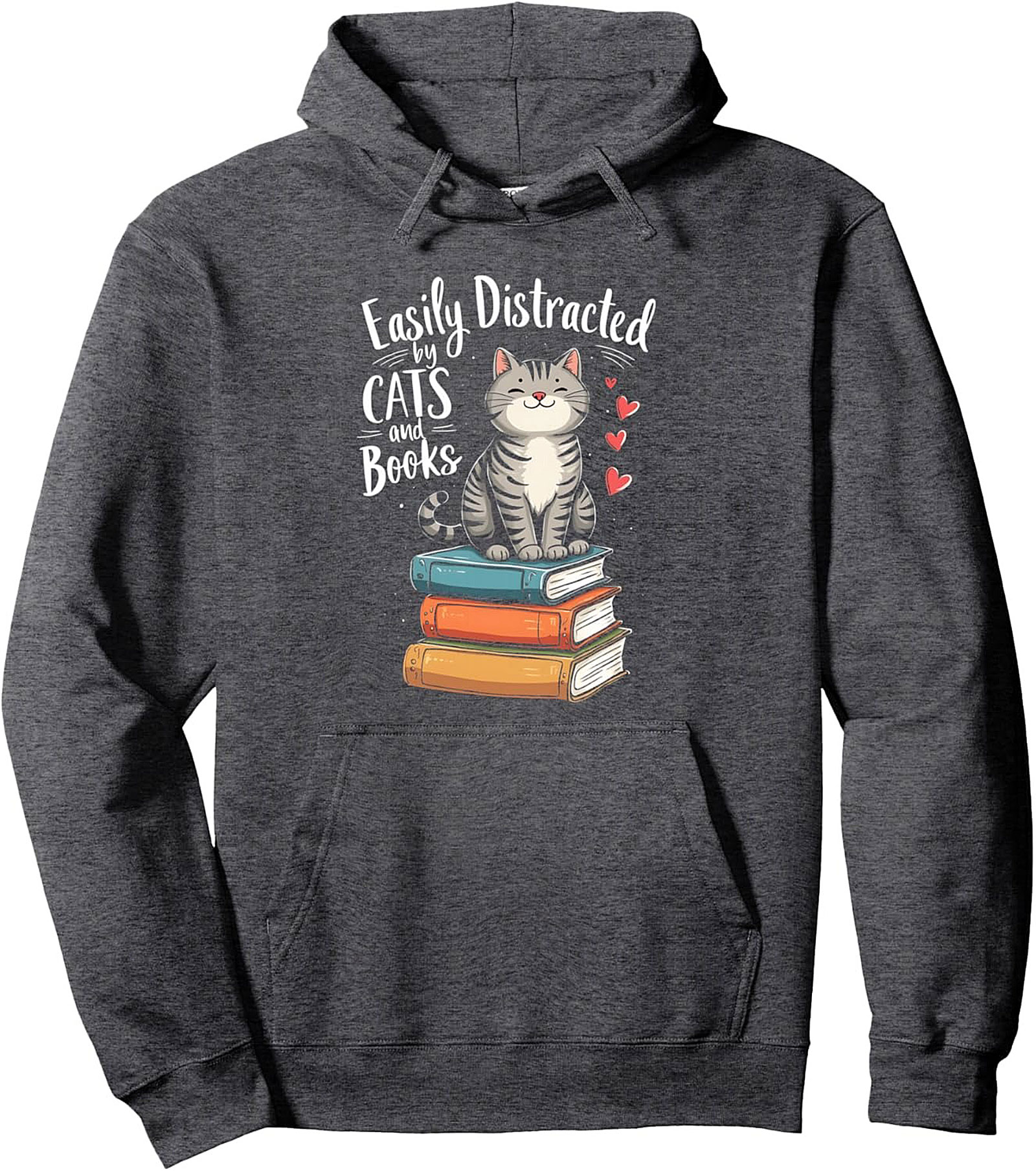 Cat Lover Pullover Hoodie – Easily Distracted by Books