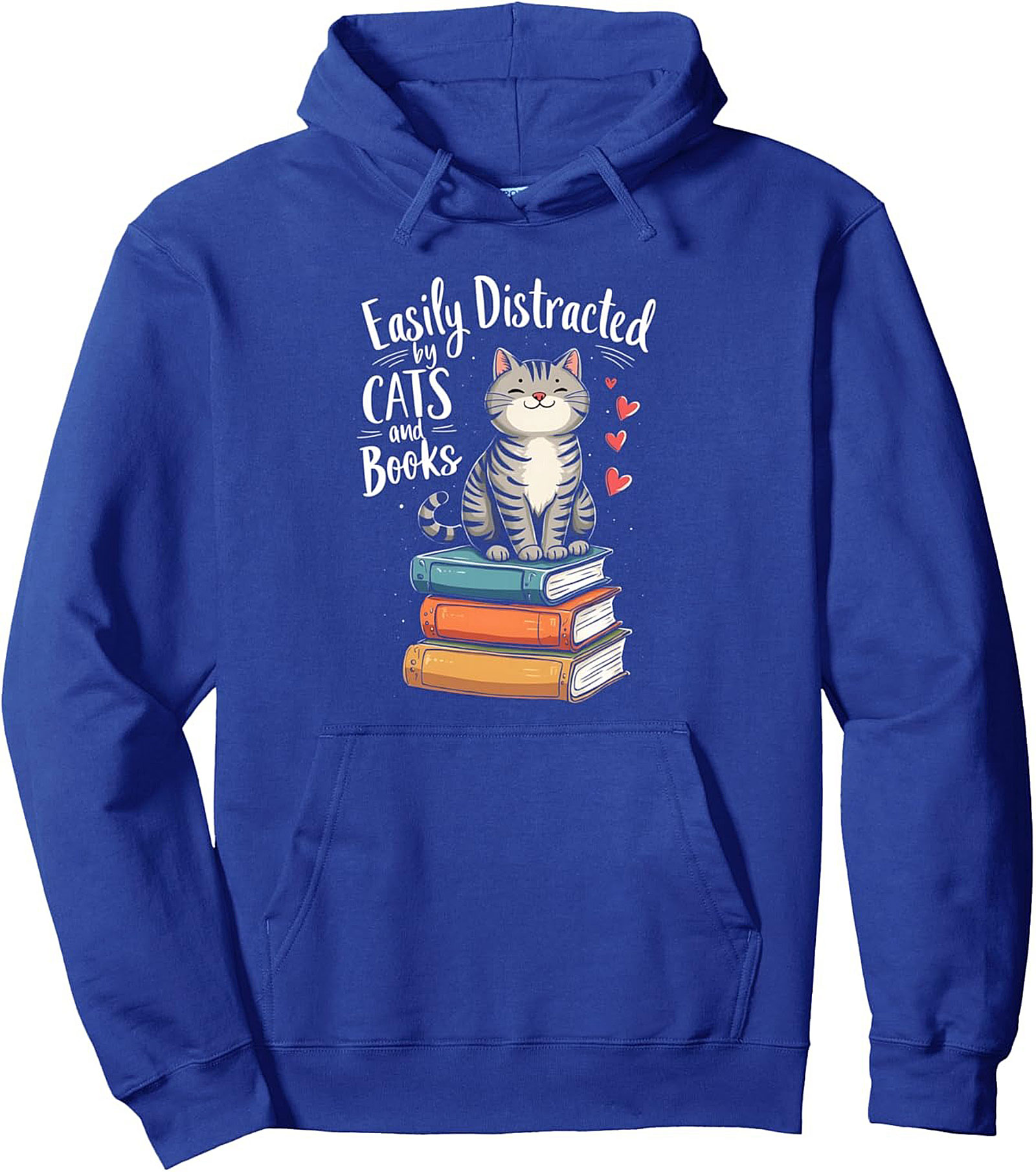 Cat Lover Pullover Hoodie – Easily Distracted by Books
