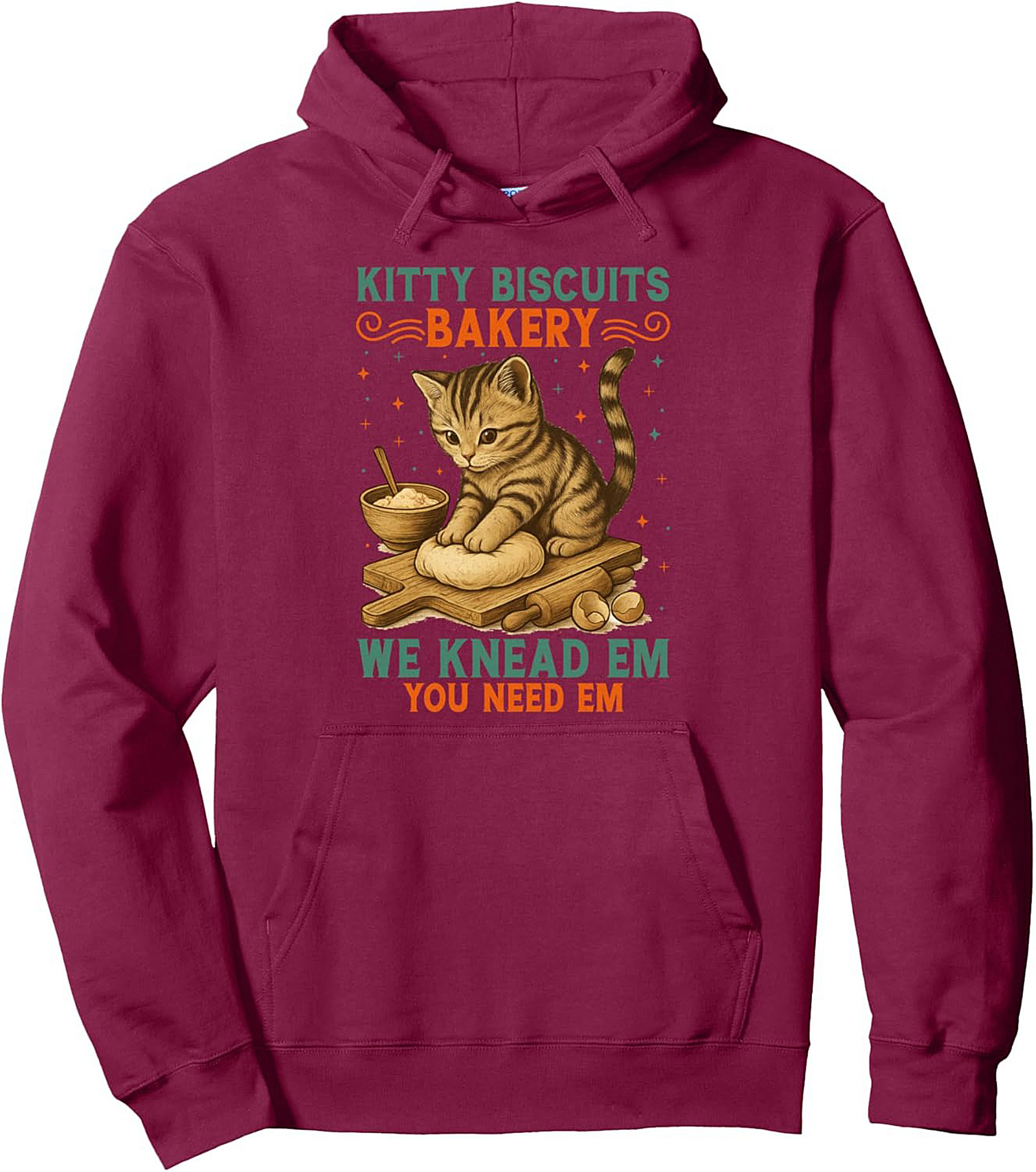 Kitty Biscuits Pullover Hoodie Funny Cat Graphic Hoodie