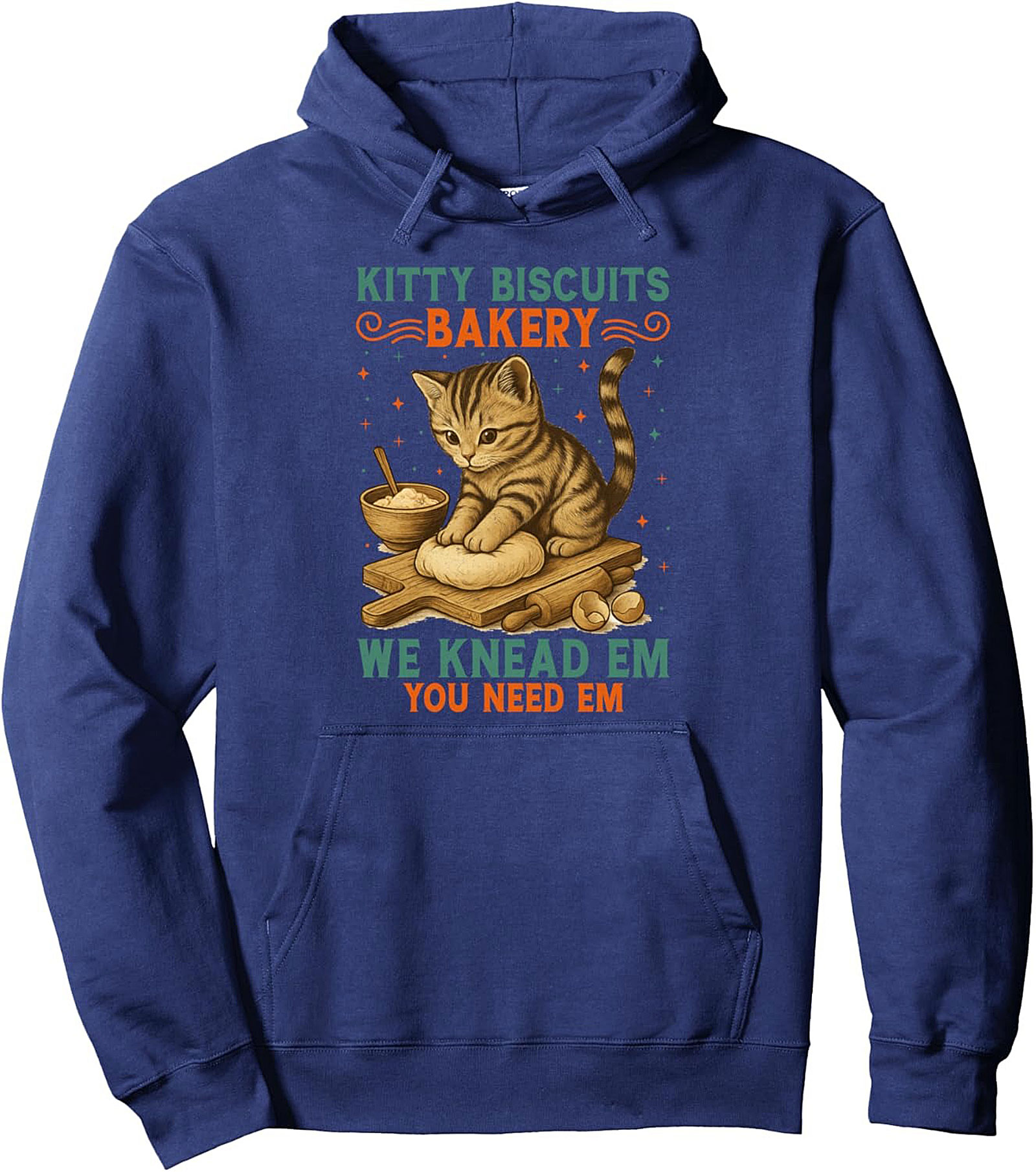 Kitty Biscuits Pullover Hoodie Funny Cat Graphic Hoodie