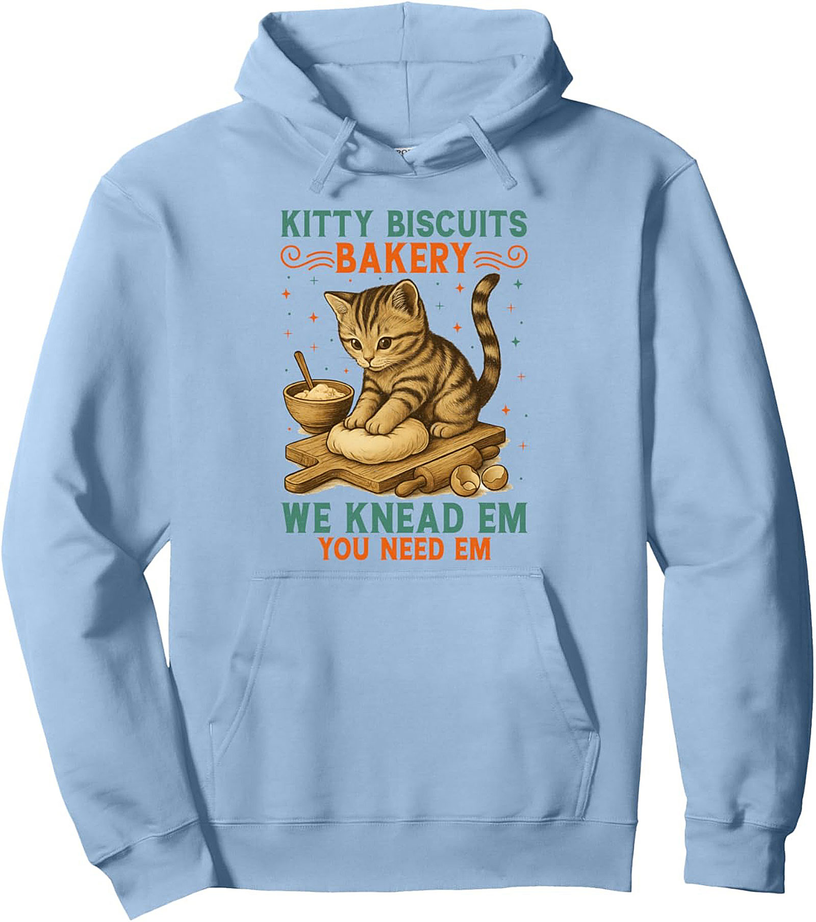 Kitty Biscuits Pullover Hoodie Funny Cat Graphic Hoodie