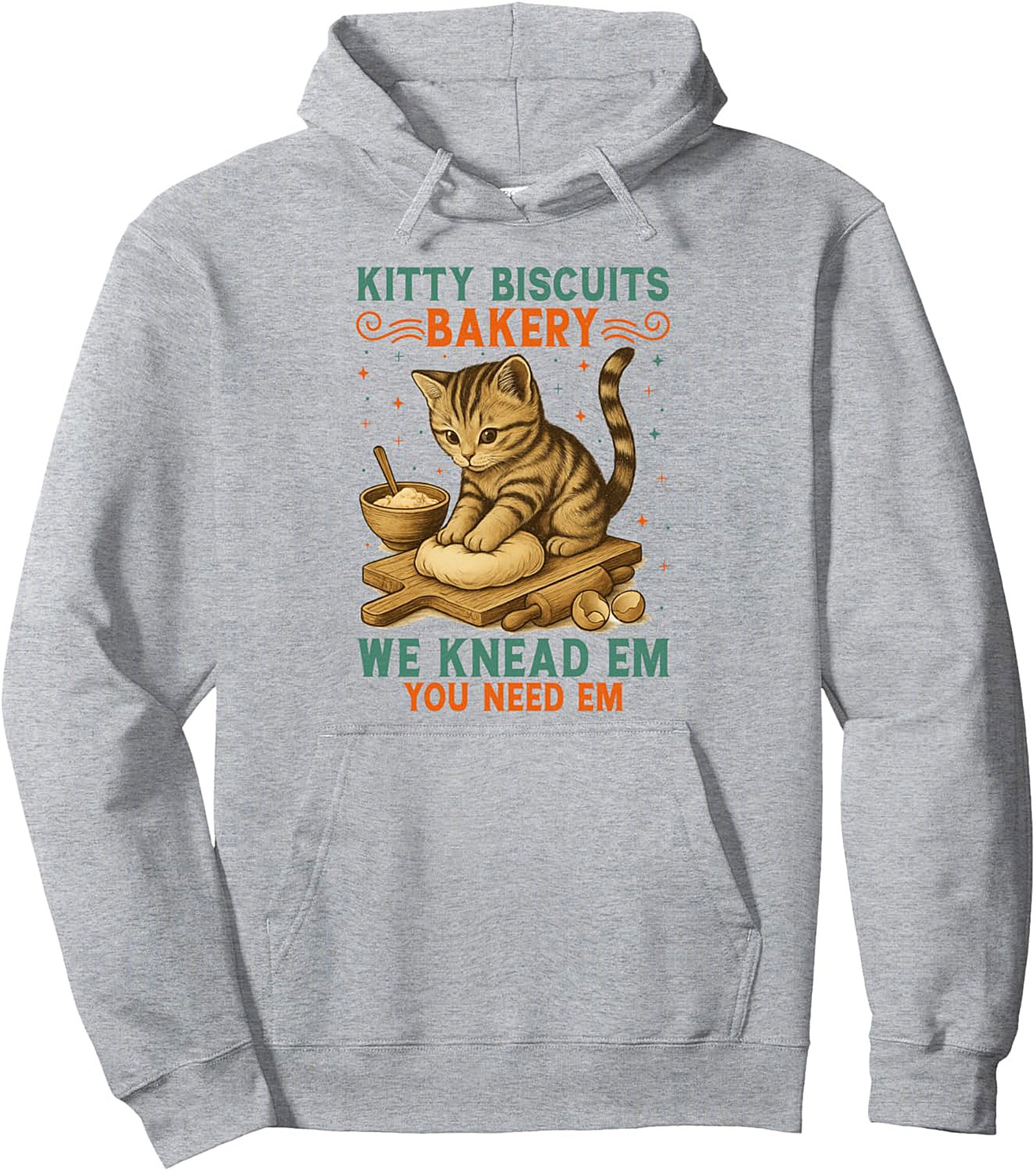 Kitty Biscuits Pullover Hoodie Funny Cat Graphic Hoodie