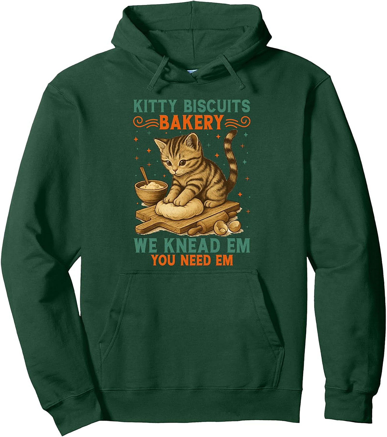 Kitty Biscuits Pullover Hoodie Funny Cat Graphic Hoodie