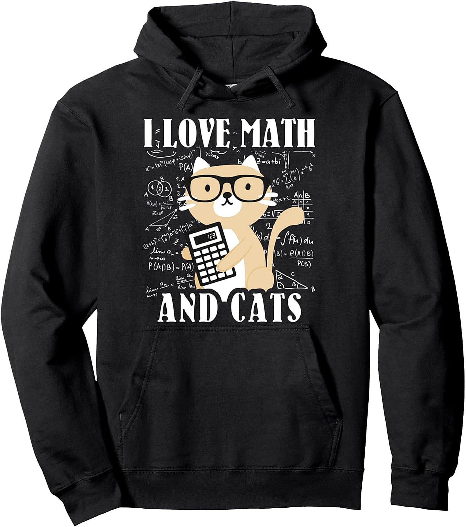 Math Cat Pullover Hoodie Funny Graphic Hoodie Gift