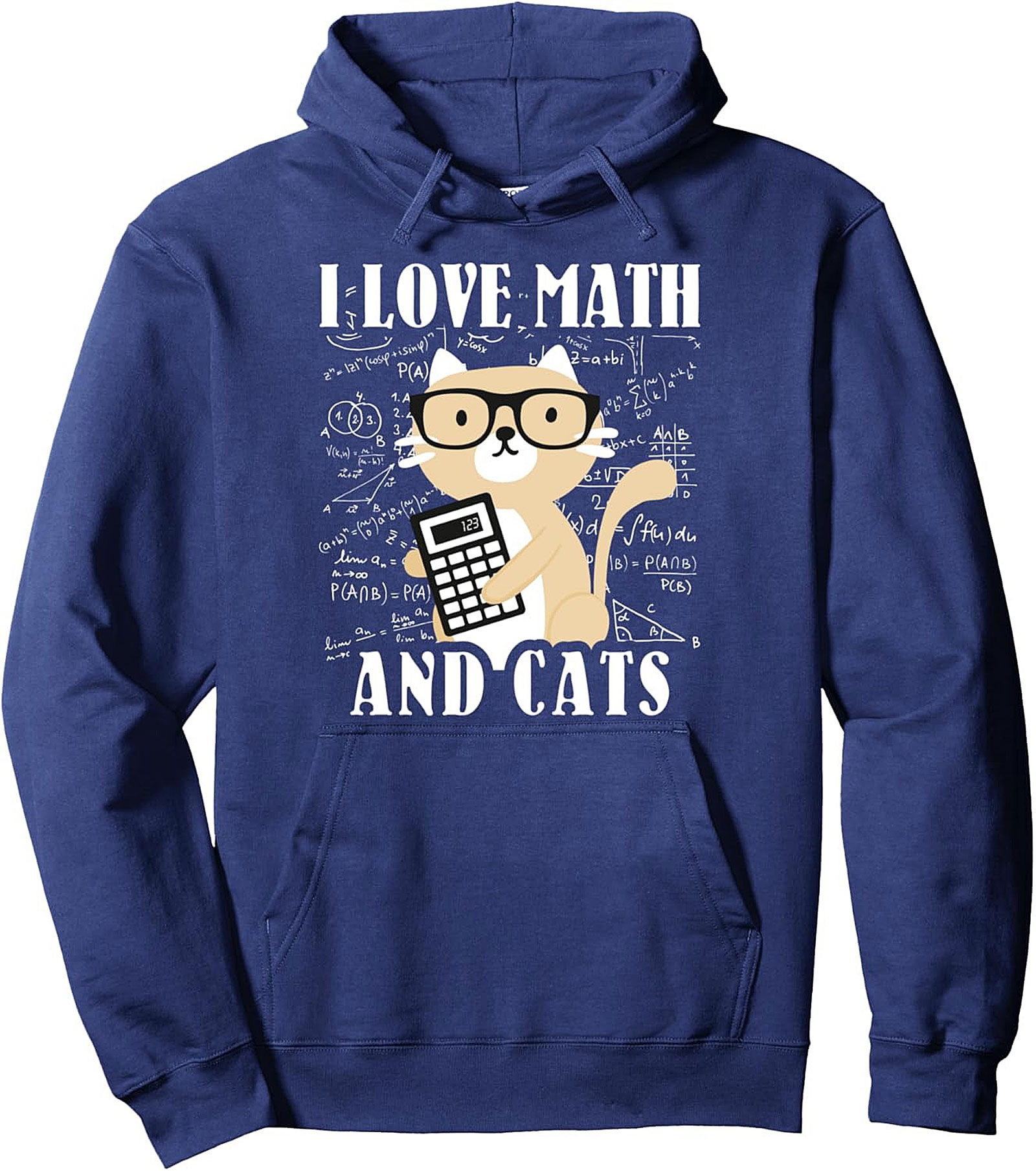 Math Cat Pullover Hoodie Funny Graphic Hoodie Gift