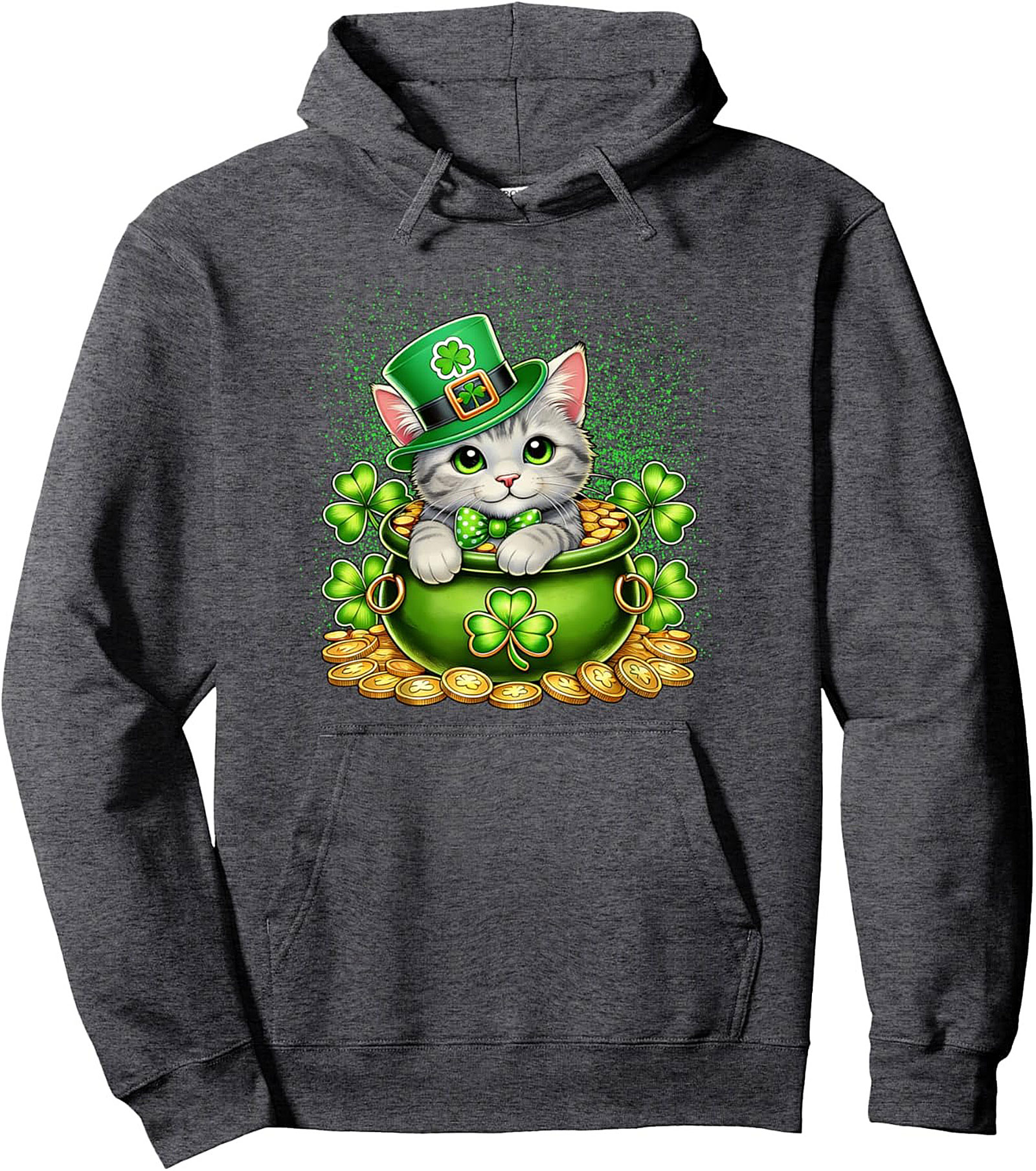 Lucky Cat St. Patrick’s Day Graphic Pullover Hoodie