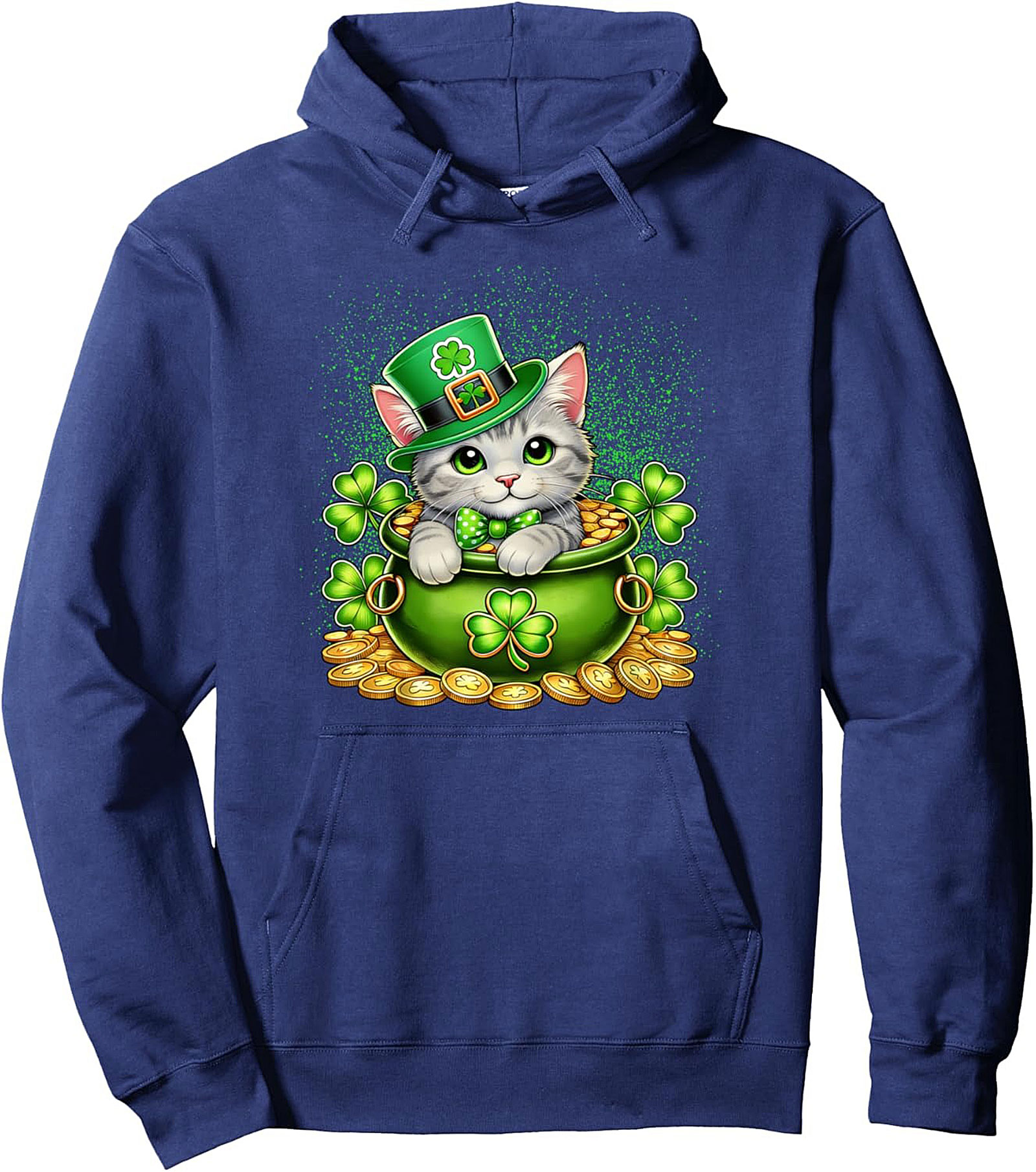 Lucky Cat St. Patrick’s Day Graphic Pullover Hoodie