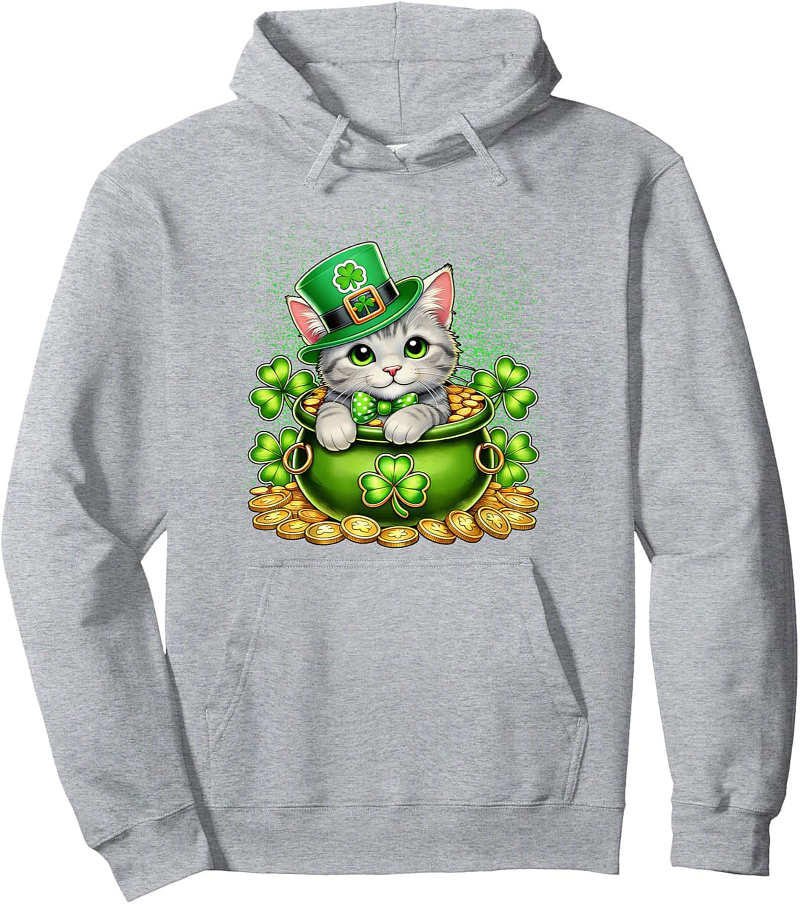 Lucky Cat St. Patrick’s Day Graphic Pullover Hoodie