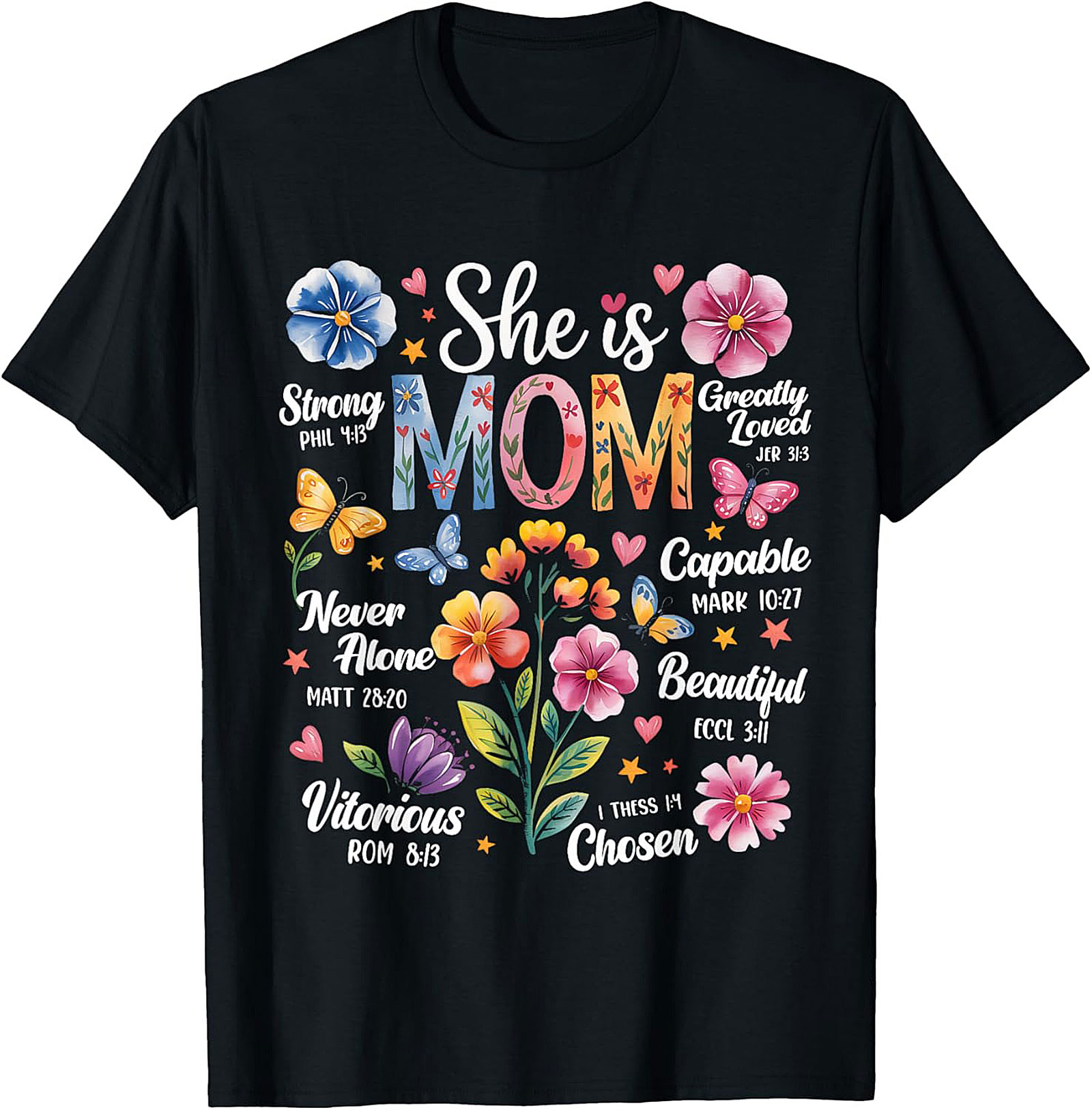 Faith Mom T-Shirt Christian Bible Verse Graphic Tee Gift