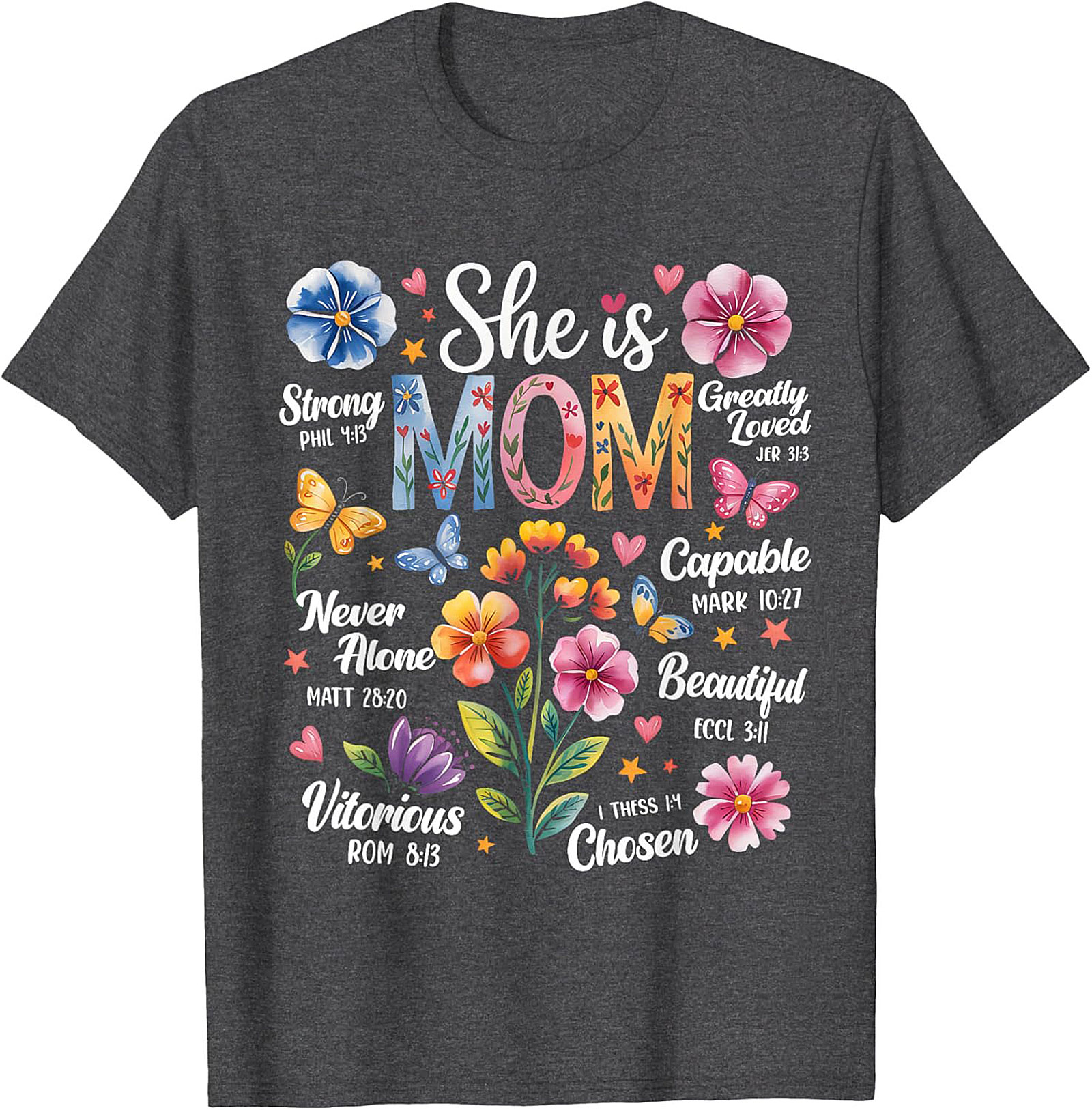 Faith Mom T-Shirt Christian Bible Verse Graphic Tee Gift