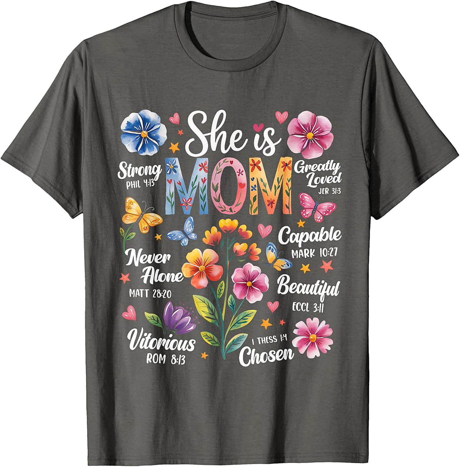 Faith Mom T-Shirt Christian Bible Verse Graphic Tee Gift