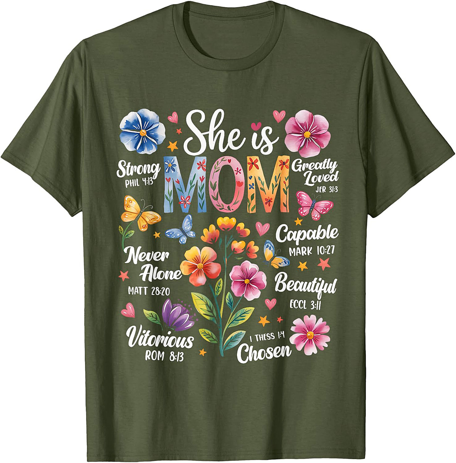 Faith Mom T-Shirt Christian Bible Verse Graphic Tee Gift