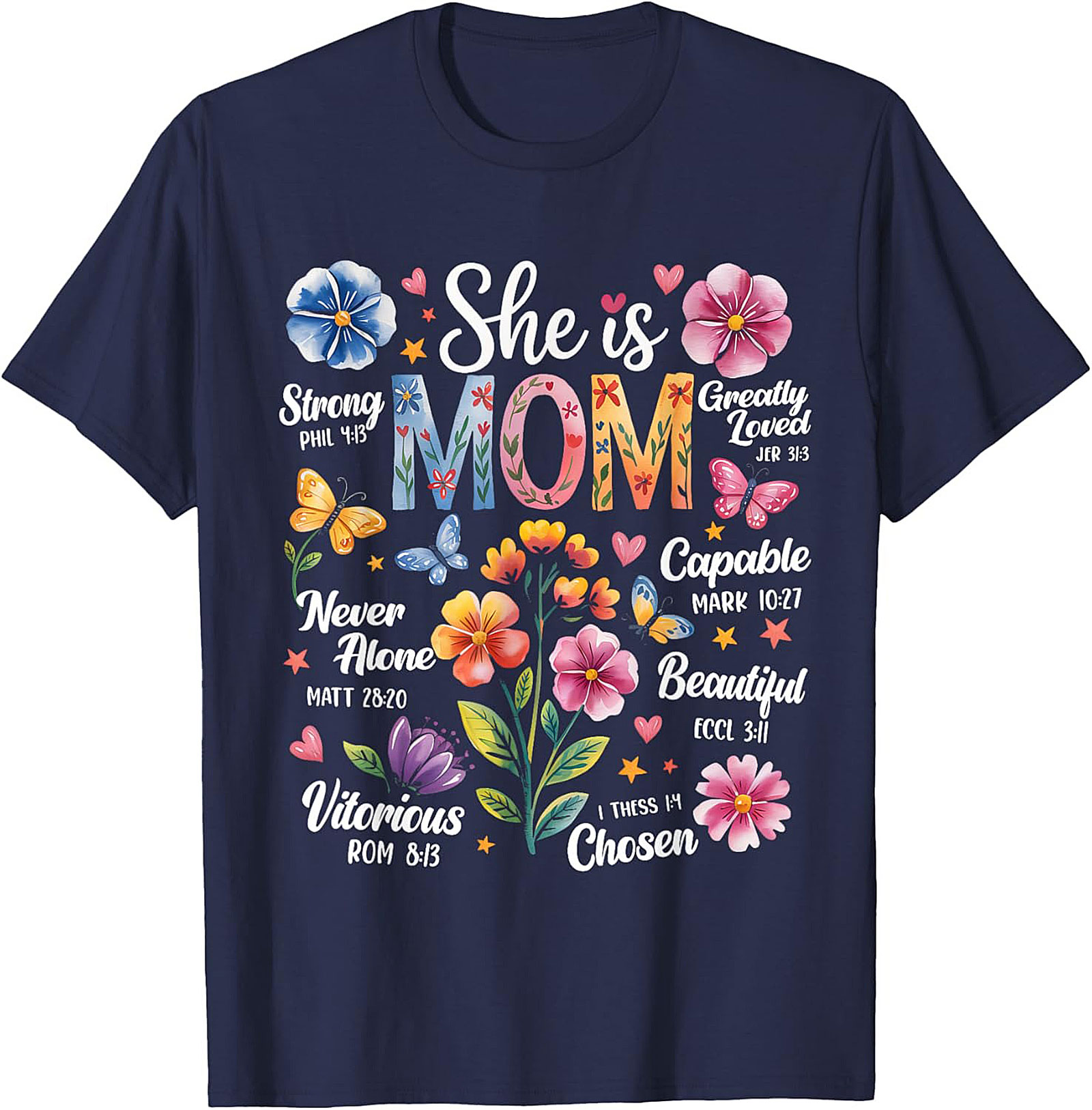 Faith Mom T-Shirt Christian Bible Verse Graphic Tee Gift