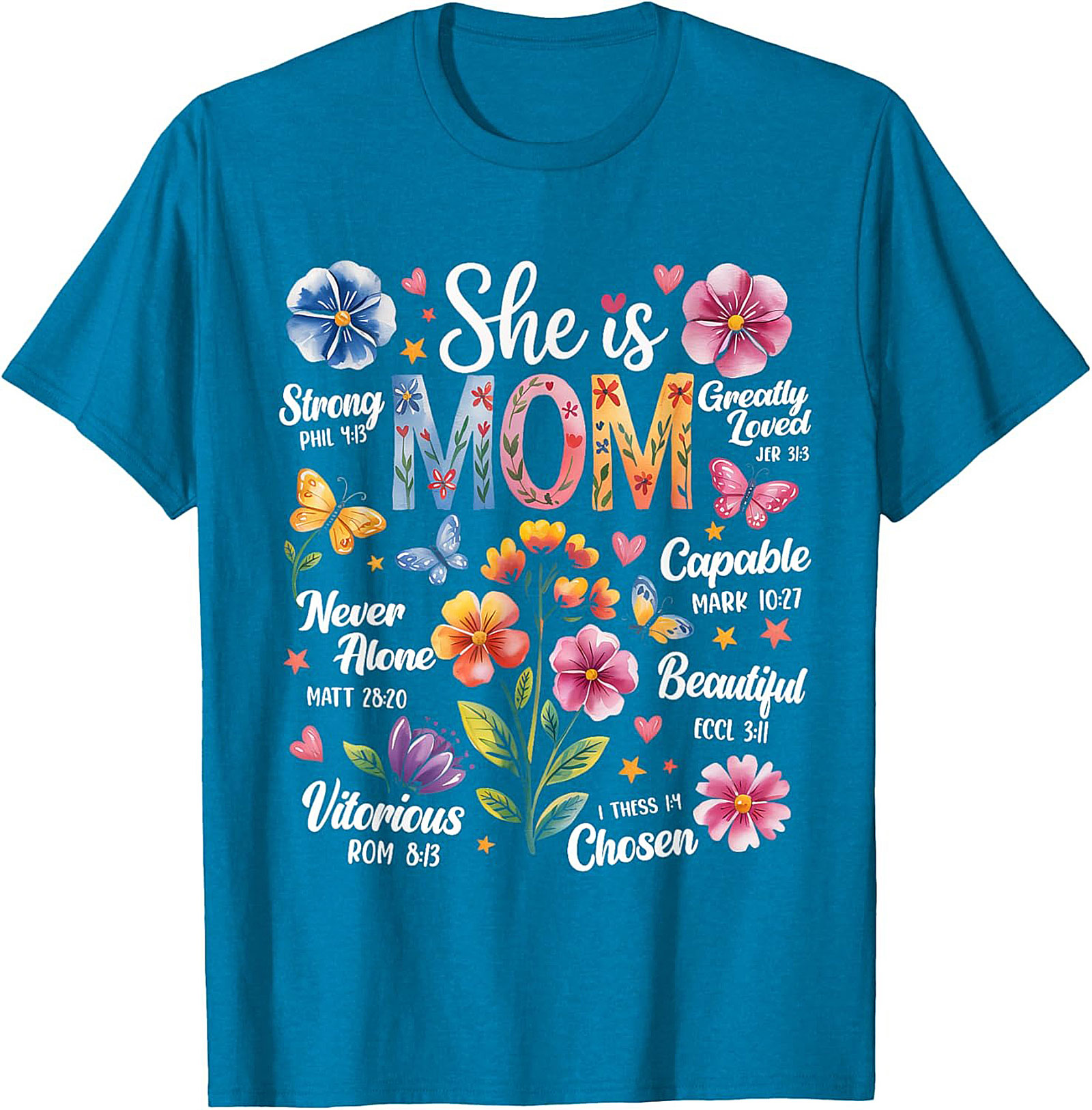 Faith Mom T-Shirt Christian Bible Verse Graphic Tee Gift