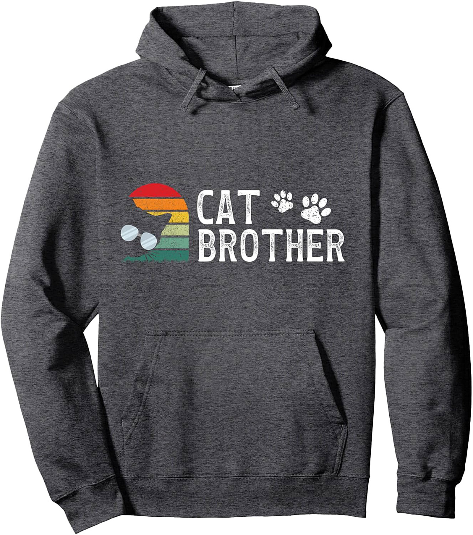 Cat Brother Retro Graphic Hoodie Cozy Unisex Pullover