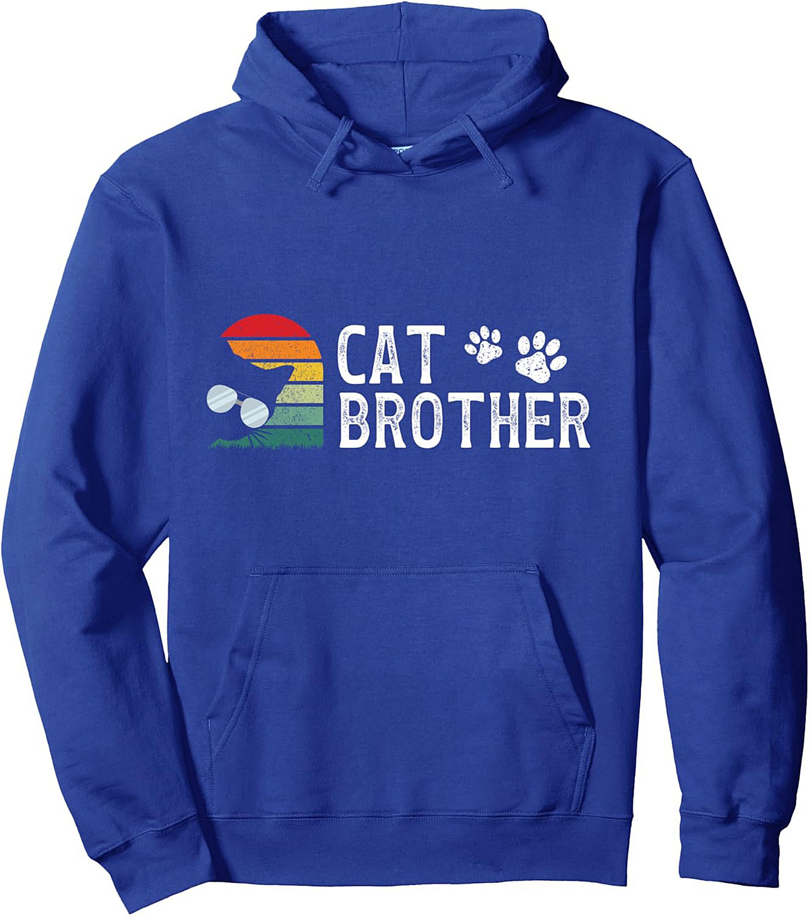 Cat Brother Retro Graphic Hoodie Cozy Unisex Pullover