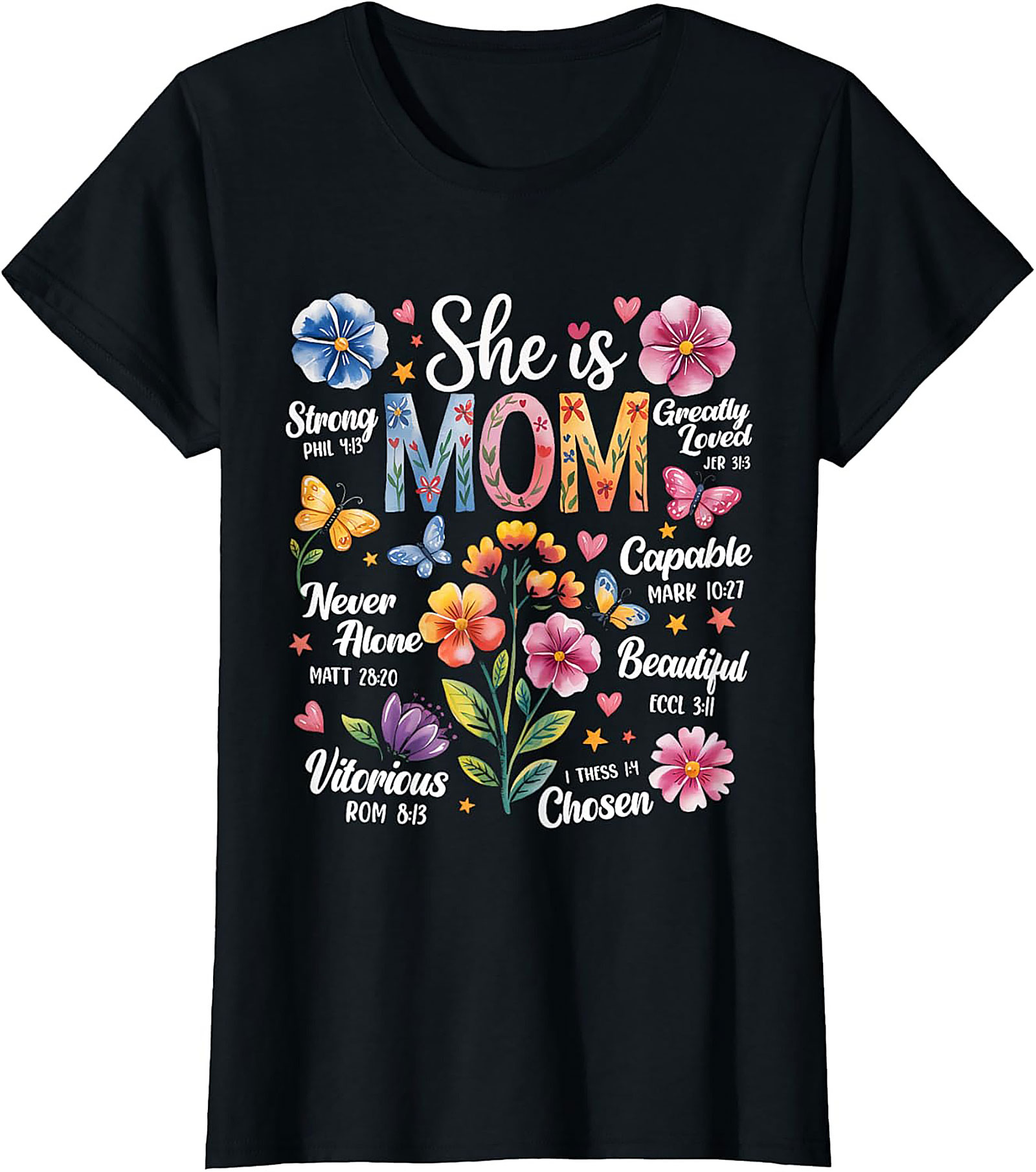 Faith Mom T-Shirt Christian Bible Verse Graphic Tee Gift