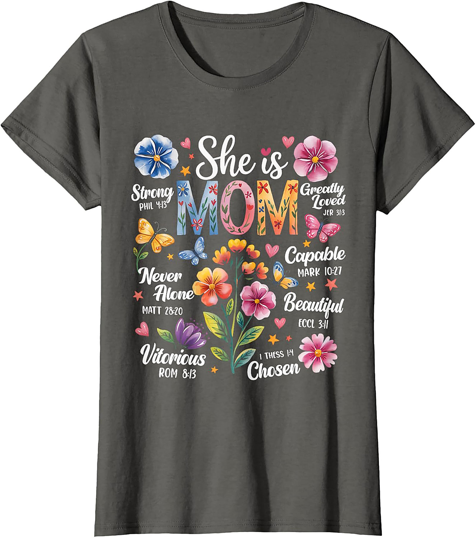 Faith Mom T-Shirt Christian Bible Verse Graphic Tee Gift