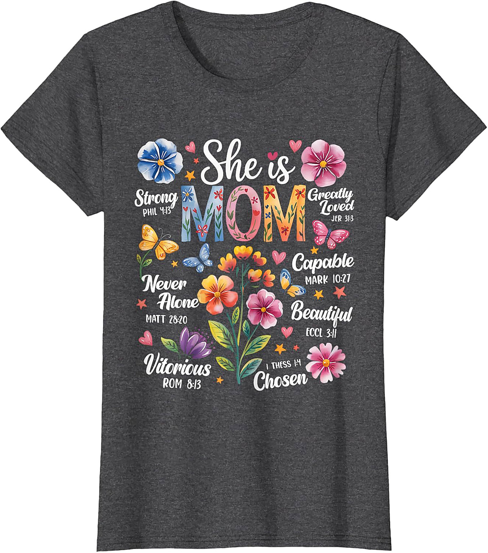 Faith Mom T-Shirt Christian Bible Verse Graphic Tee Gift