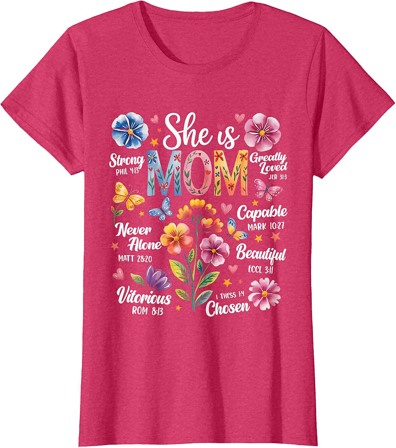 Faith Mom T-Shirt Christian Bible Verse Graphic Tee Gift