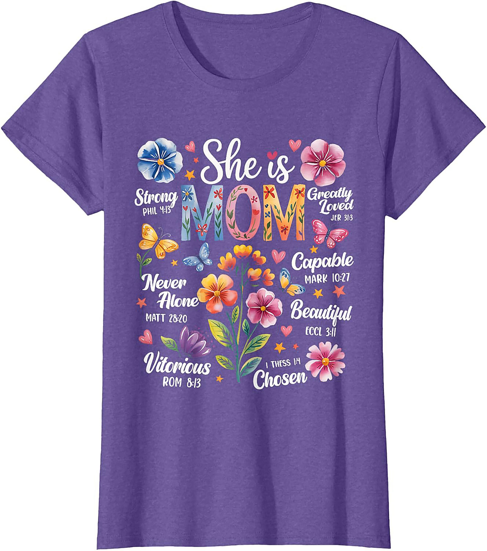 Faith Mom T-Shirt Christian Bible Verse Graphic Tee Gift