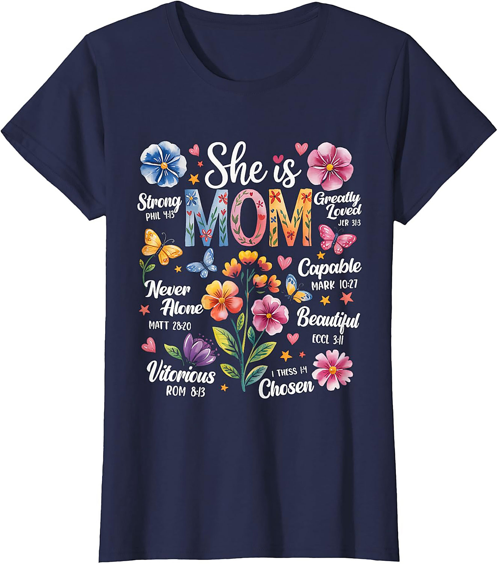 Faith Mom T-Shirt Christian Bible Verse Graphic Tee Gift