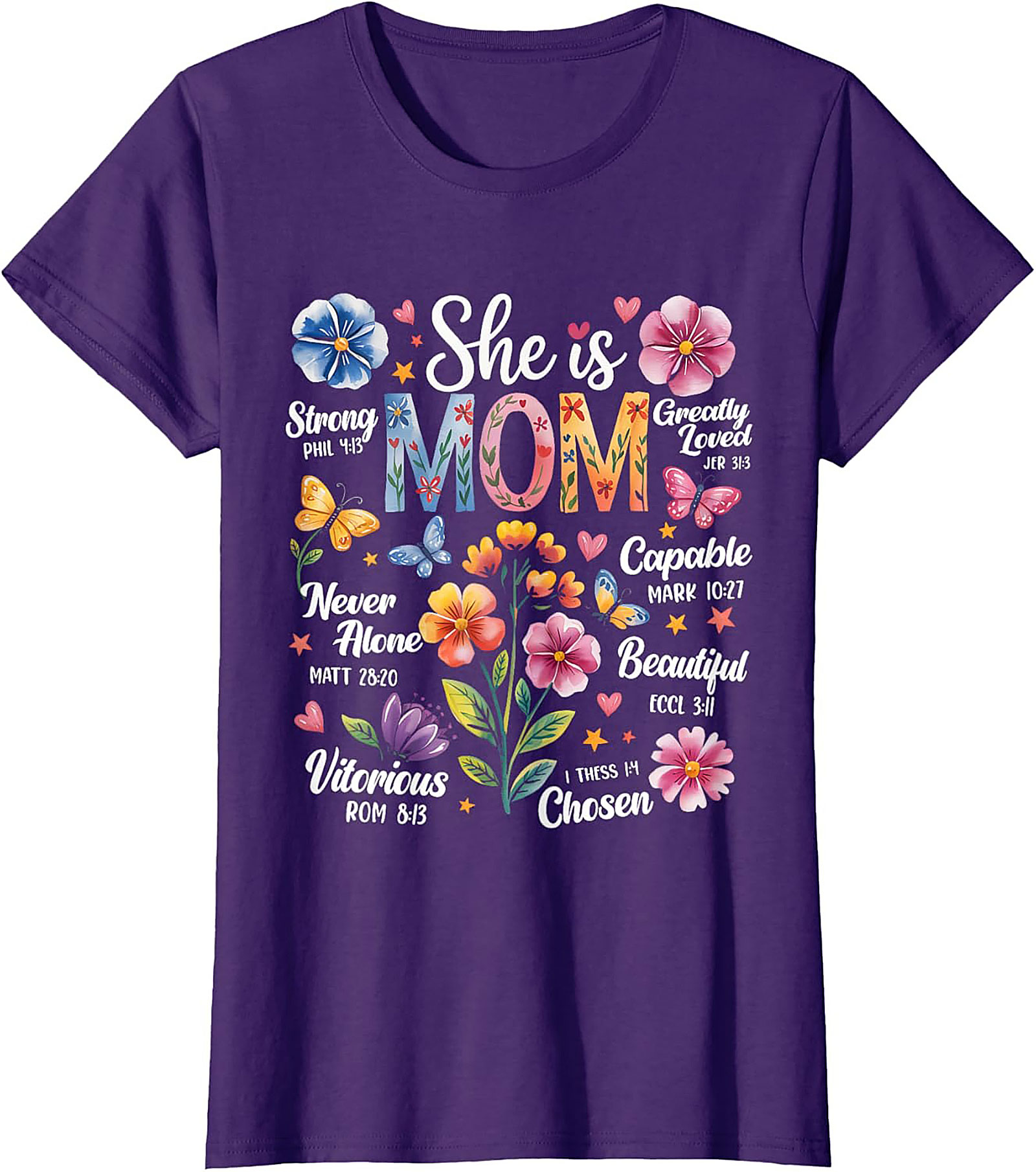 Faith Mom T-Shirt Christian Bible Verse Graphic Tee Gift