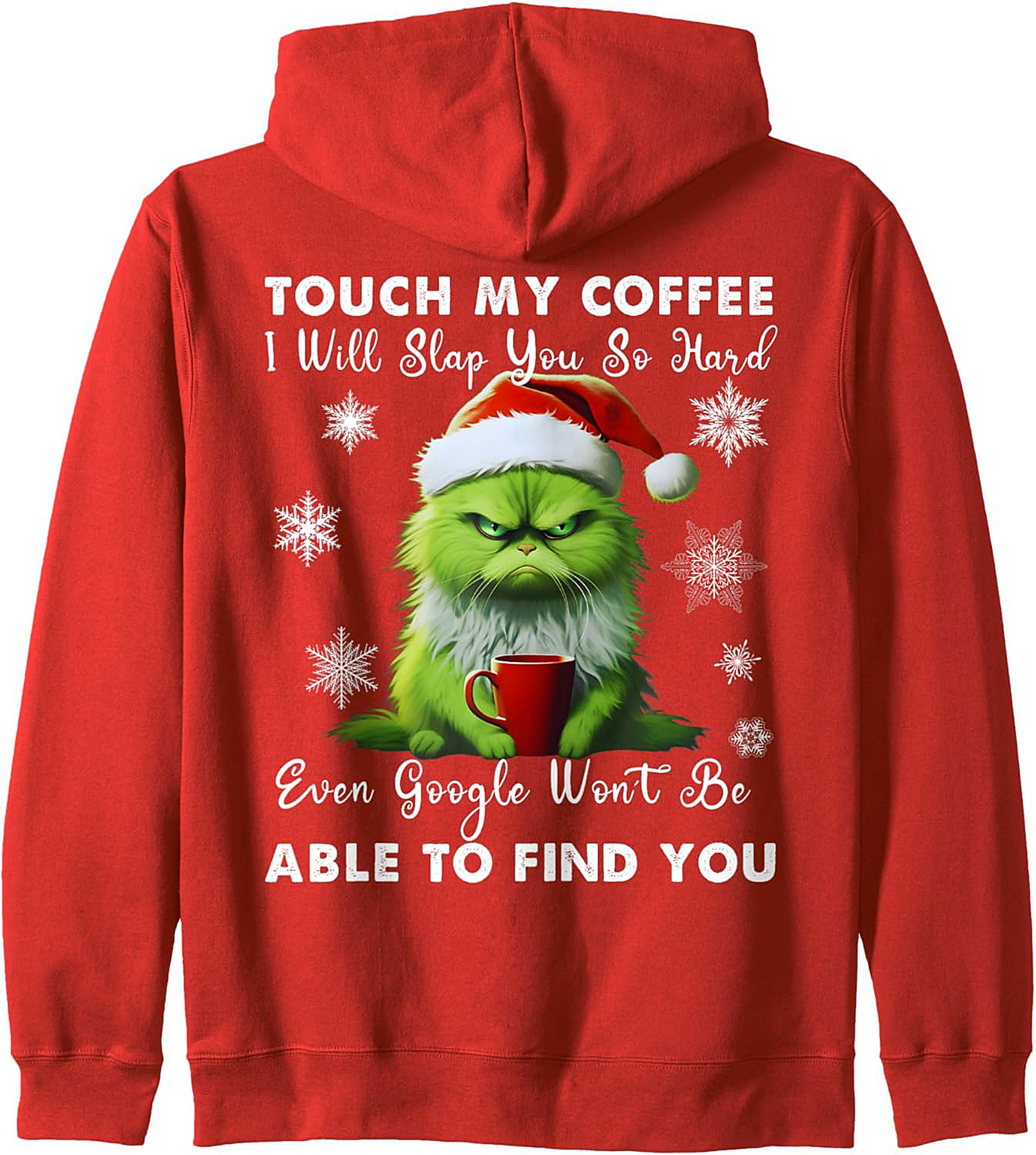 Grumpy Coffee Christmas Pullover Hoodie Don't Touch My Mug