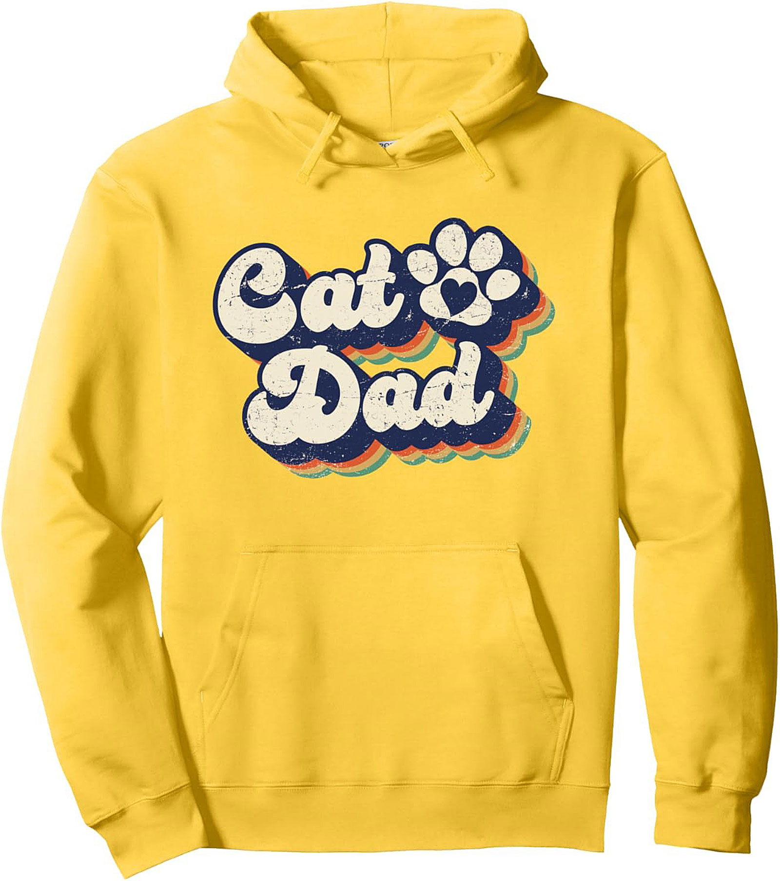 Retro Cat Dad Pullover Hoodie Vintage Graphic Fleece