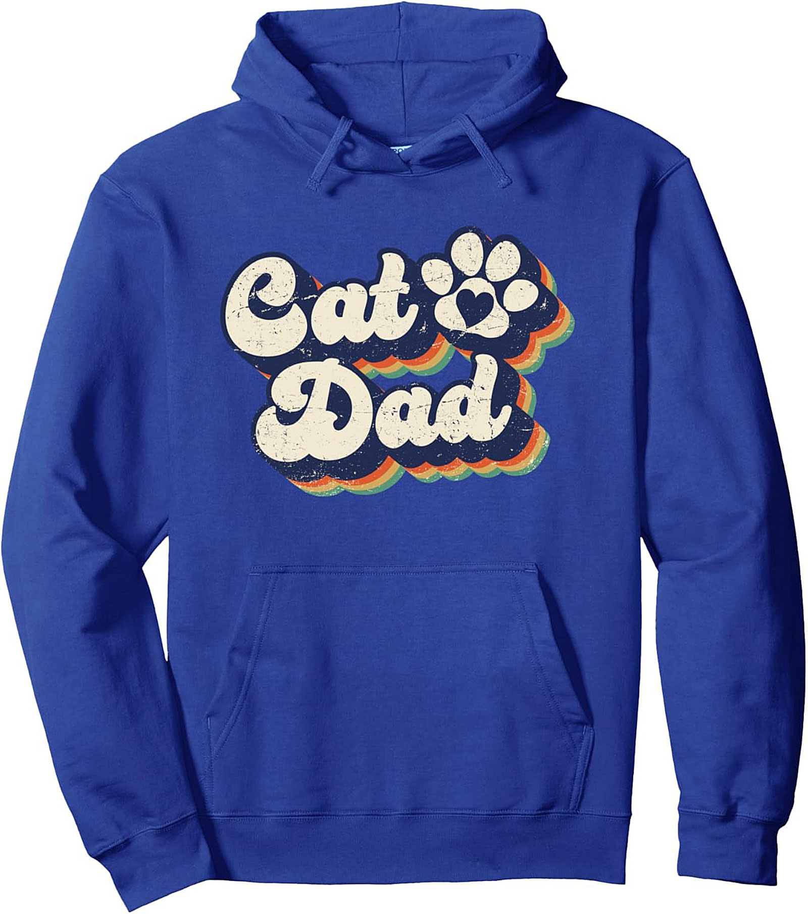 Retro Cat Dad Pullover Hoodie Vintage Graphic Fleece