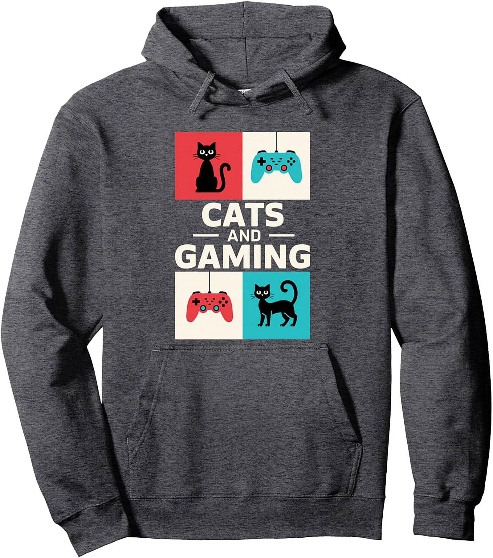 Cozy Cats and Gaming Pullover Hoodie Unisex Fit