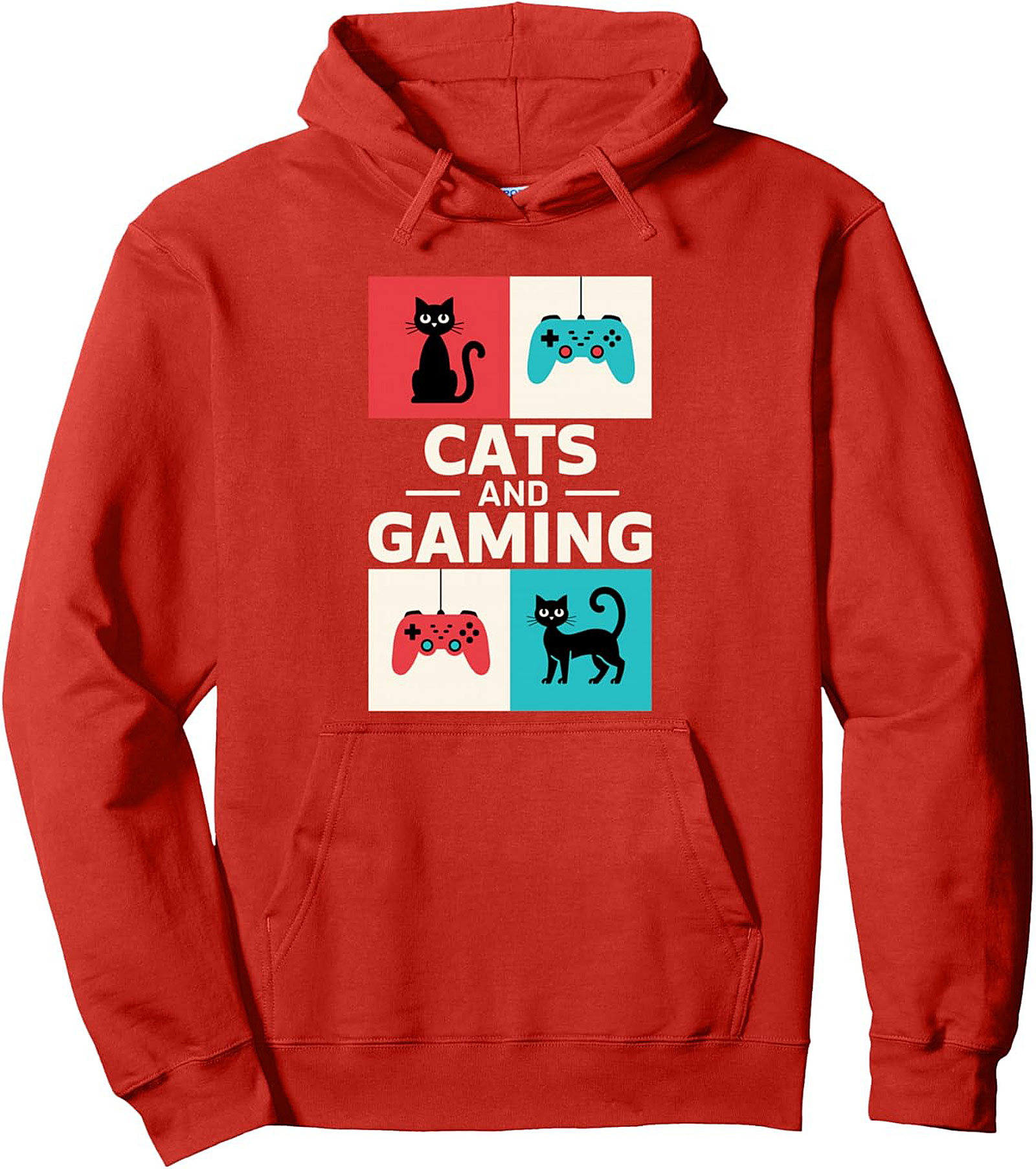 Cozy Cats and Gaming Pullover Hoodie Unisex Fit