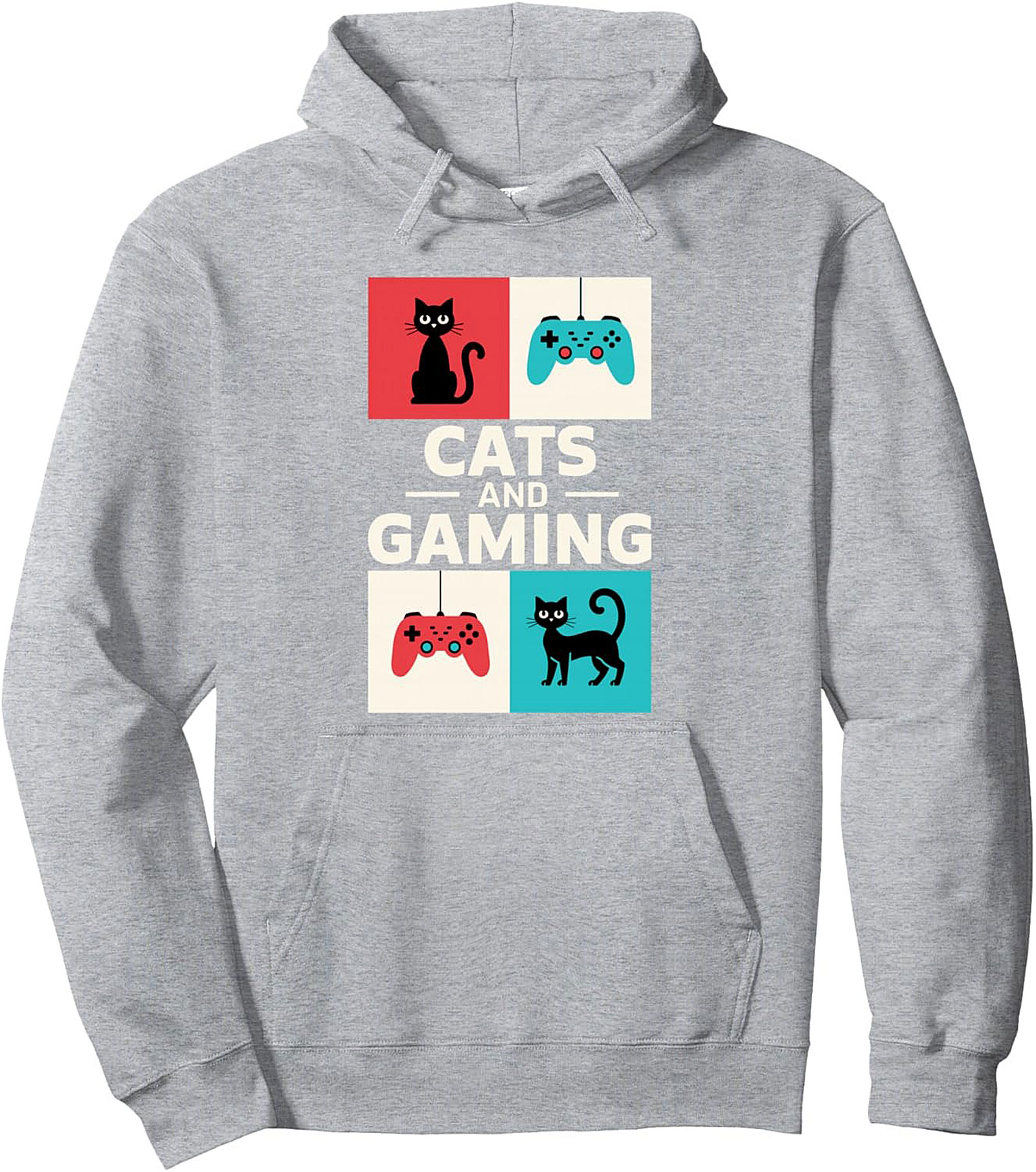 Cozy Cats and Gaming Pullover Hoodie Unisex Fit