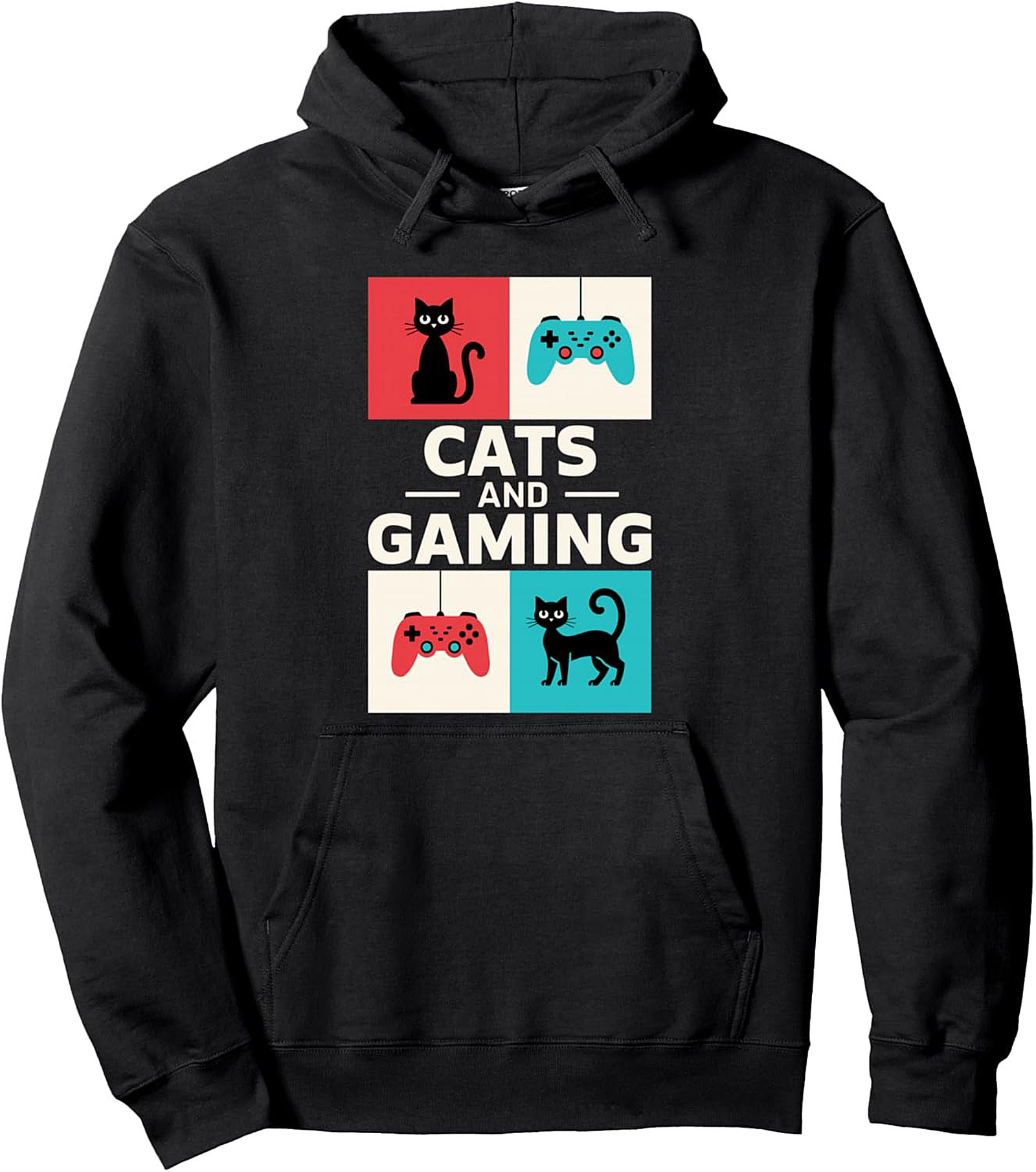 Gamer Cat Unisex Hoodie Cozy Pullover for Casual Wear